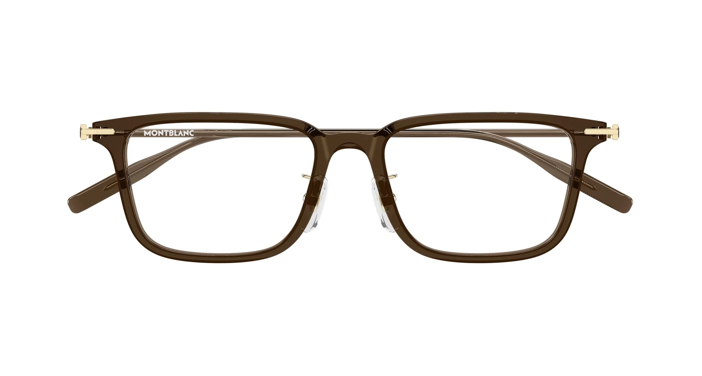 Montblanc MB0489OA 007 Montature da vista Iniettato Marrone Trasparente Squadrata - immagine 2