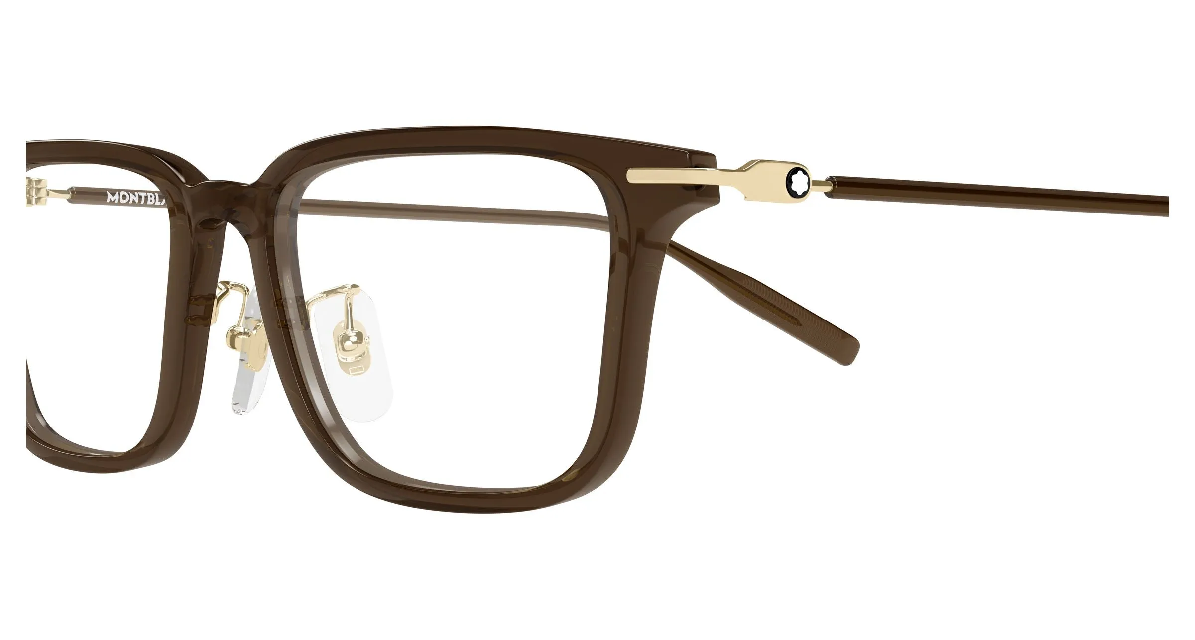 Montblanc MB0489OA 007 Montature da vista Iniettato Marrone Trasparente Squadrata - immagine 3