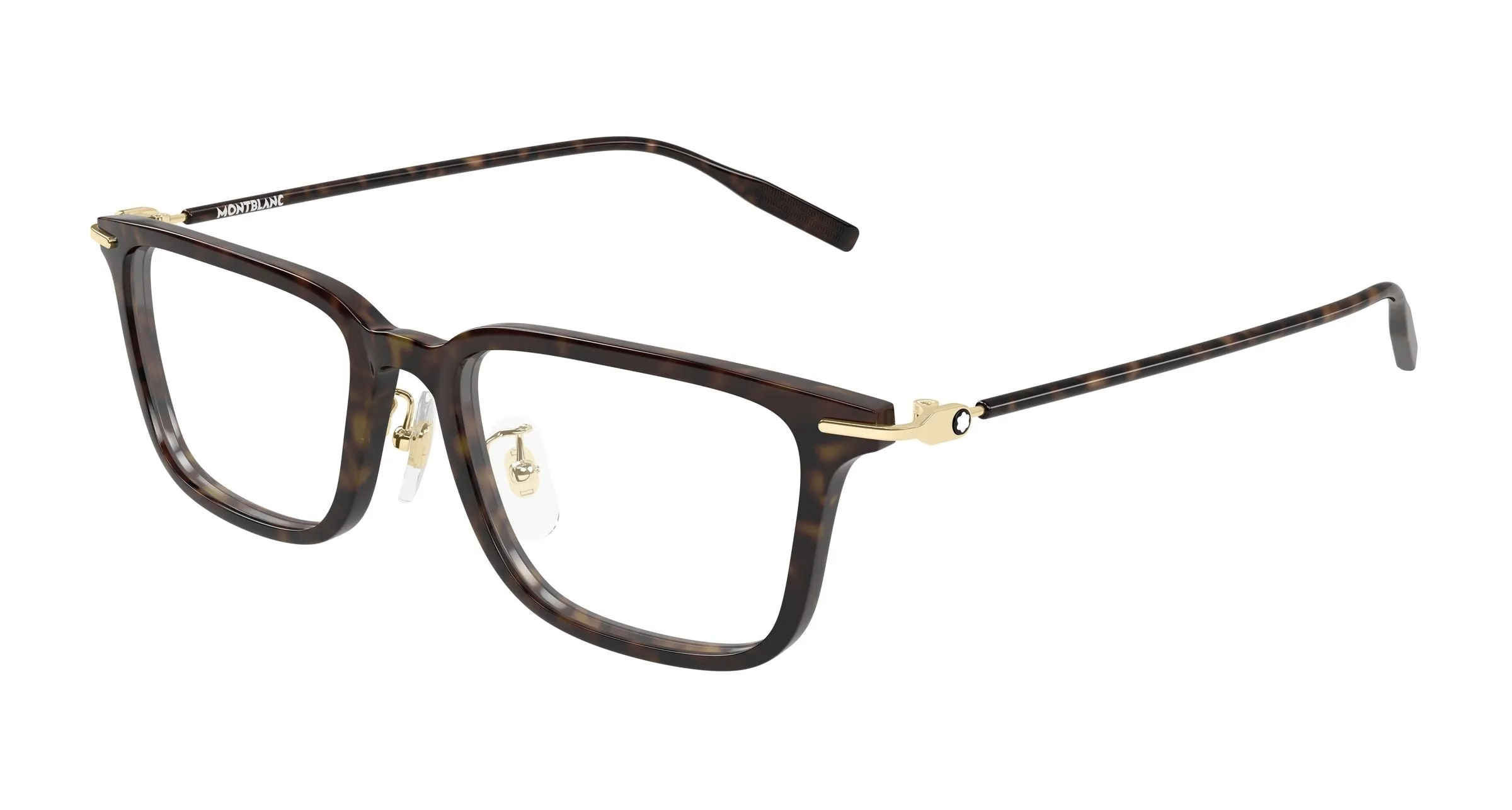 Montblanc MB0489OA 006 Montature da vista Iniettato Havana Trasparente Squadrata - immagine 1