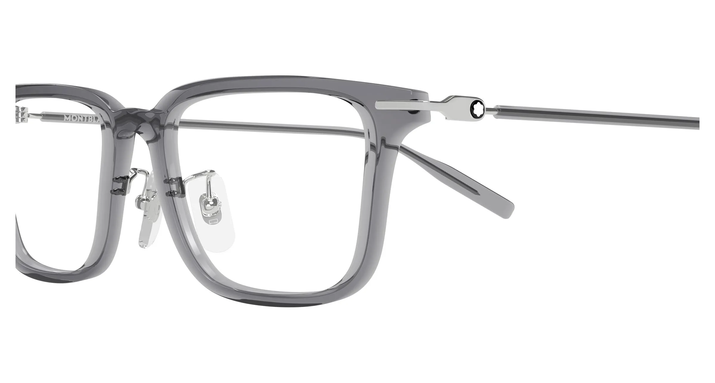 Montblanc MB0489OA 004 Montature da vista Iniettato Grigio Trasparente Squadrata - immagine 3