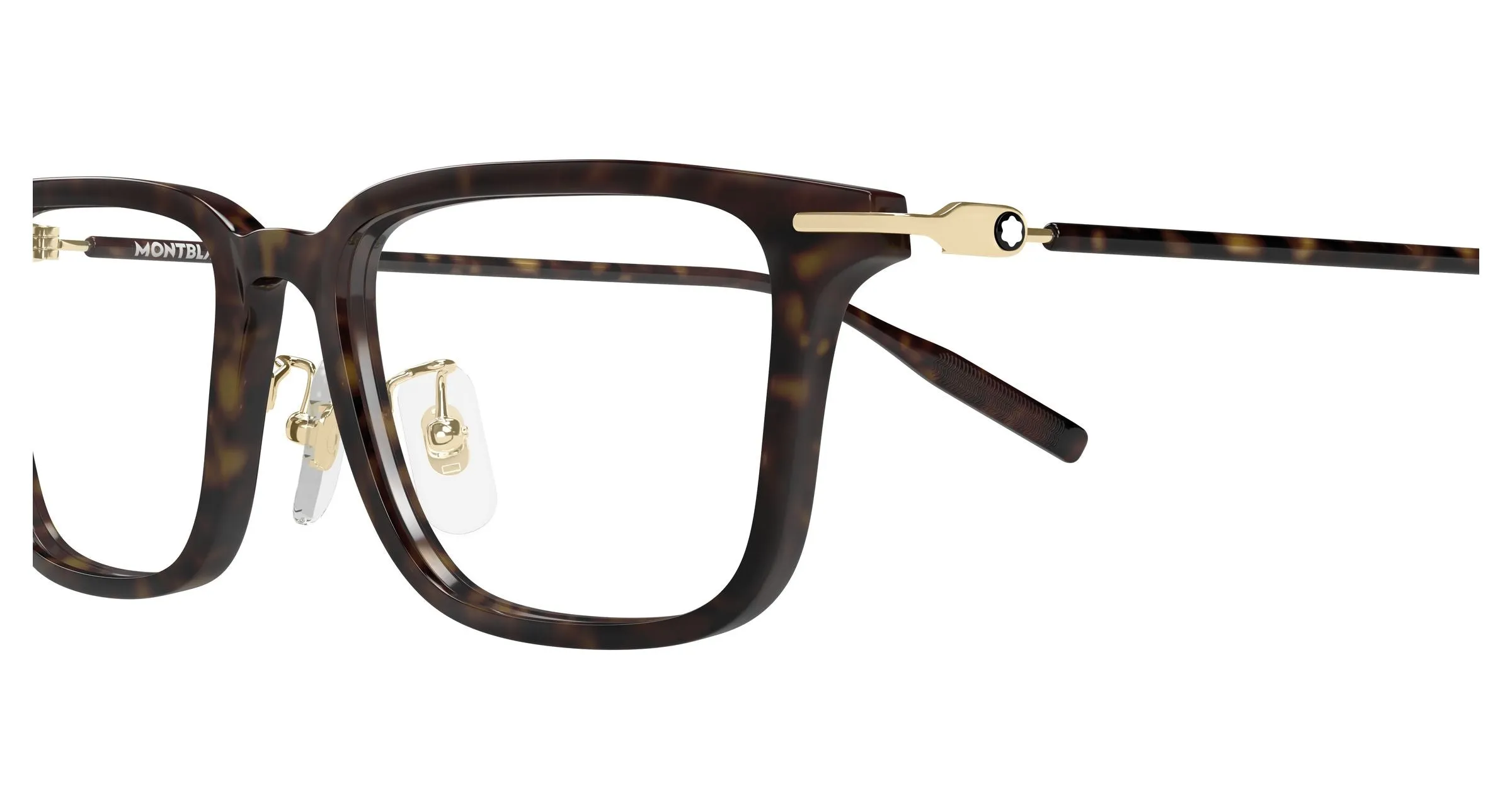 Montblanc MB0489OA 002 Montature da vista Iniettato Havana Trasparente Squadrata - immagine 3