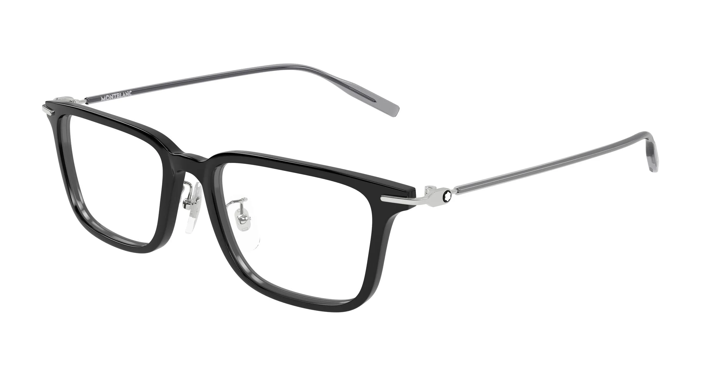 Montblanc MB0489OA 001 Montature da vista Iniettato Nero Trasparente Squadrata - immagine 1