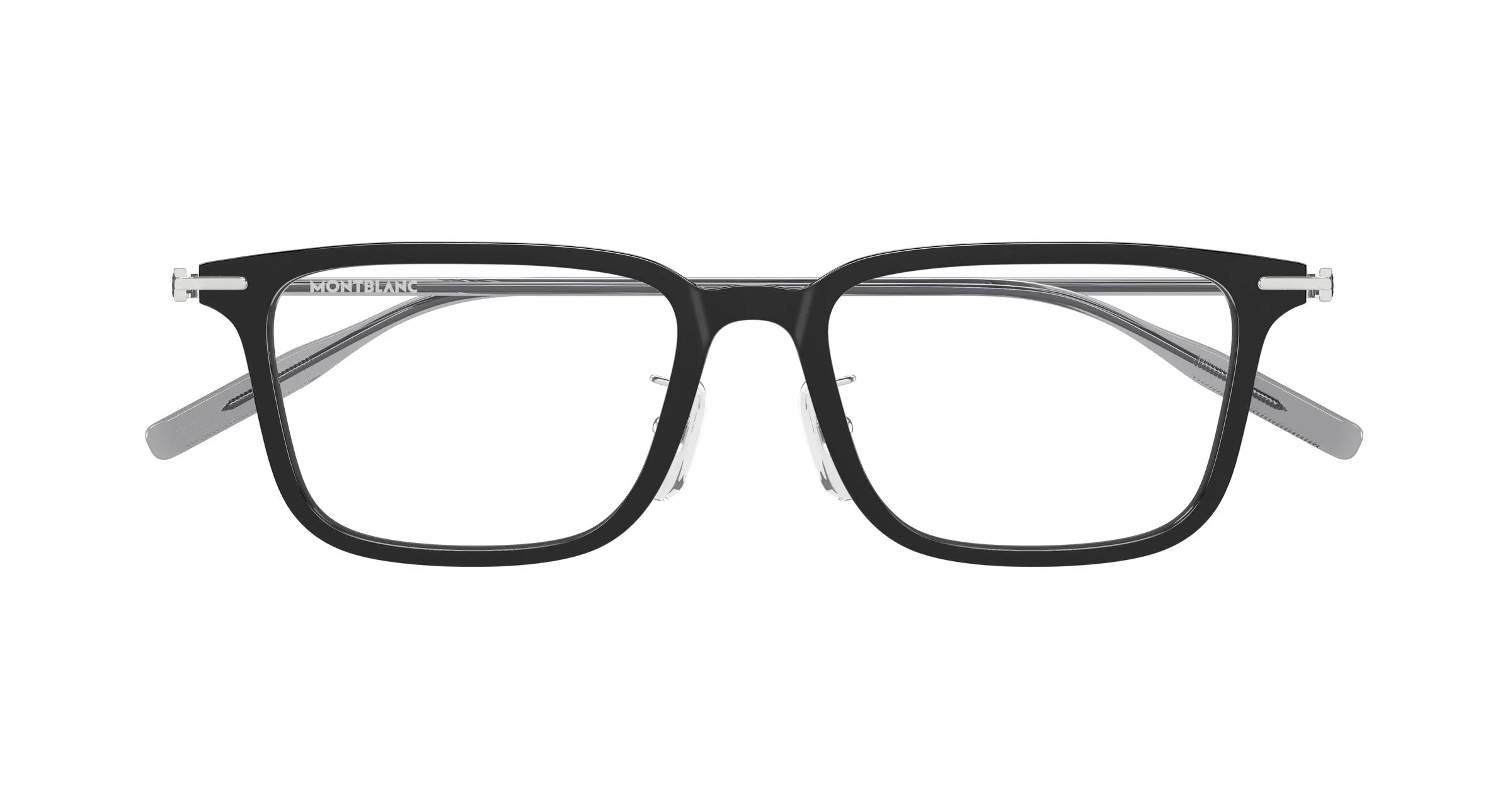 Montblanc MB0489OA 001 Montature da vista Iniettato Nero Trasparente Squadrata - immagine 2