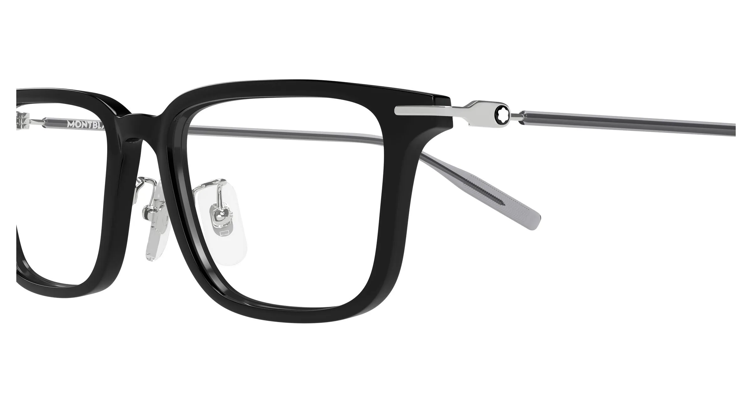 Montblanc MB0489OA 001 Montature da vista Iniettato Nero Trasparente Squadrata - immagine 3