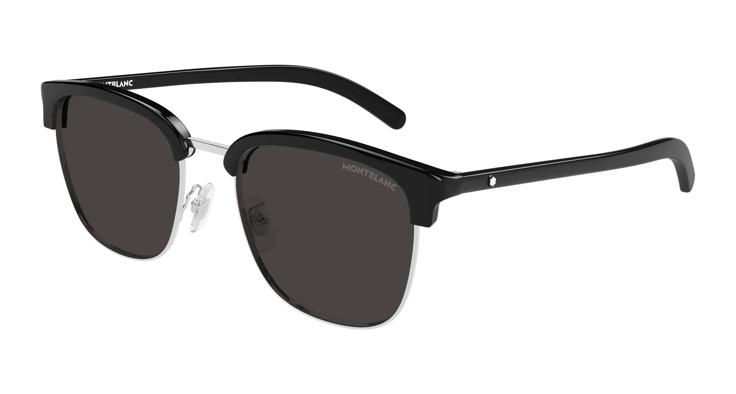 Montblanc MB0488SA 001 Occhiali da sole Metallo Argento Grigio Squadrata - immagine 1