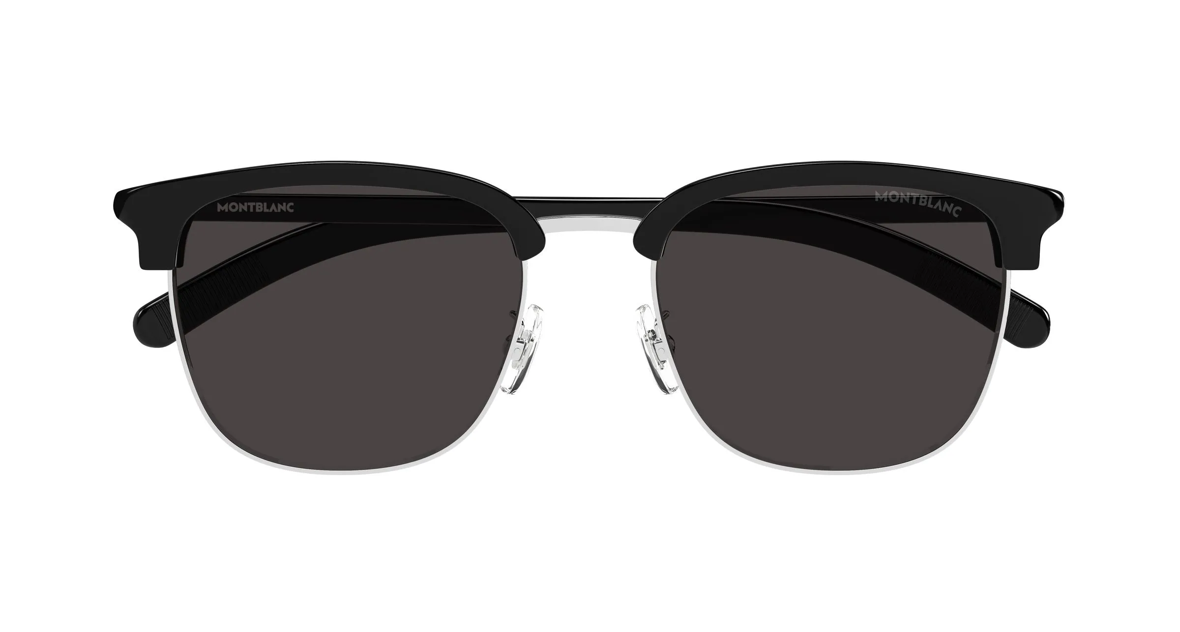 Montblanc MB0488SA 001 Occhiali da sole Metallo Argento Grigio Squadrata - immagine 2