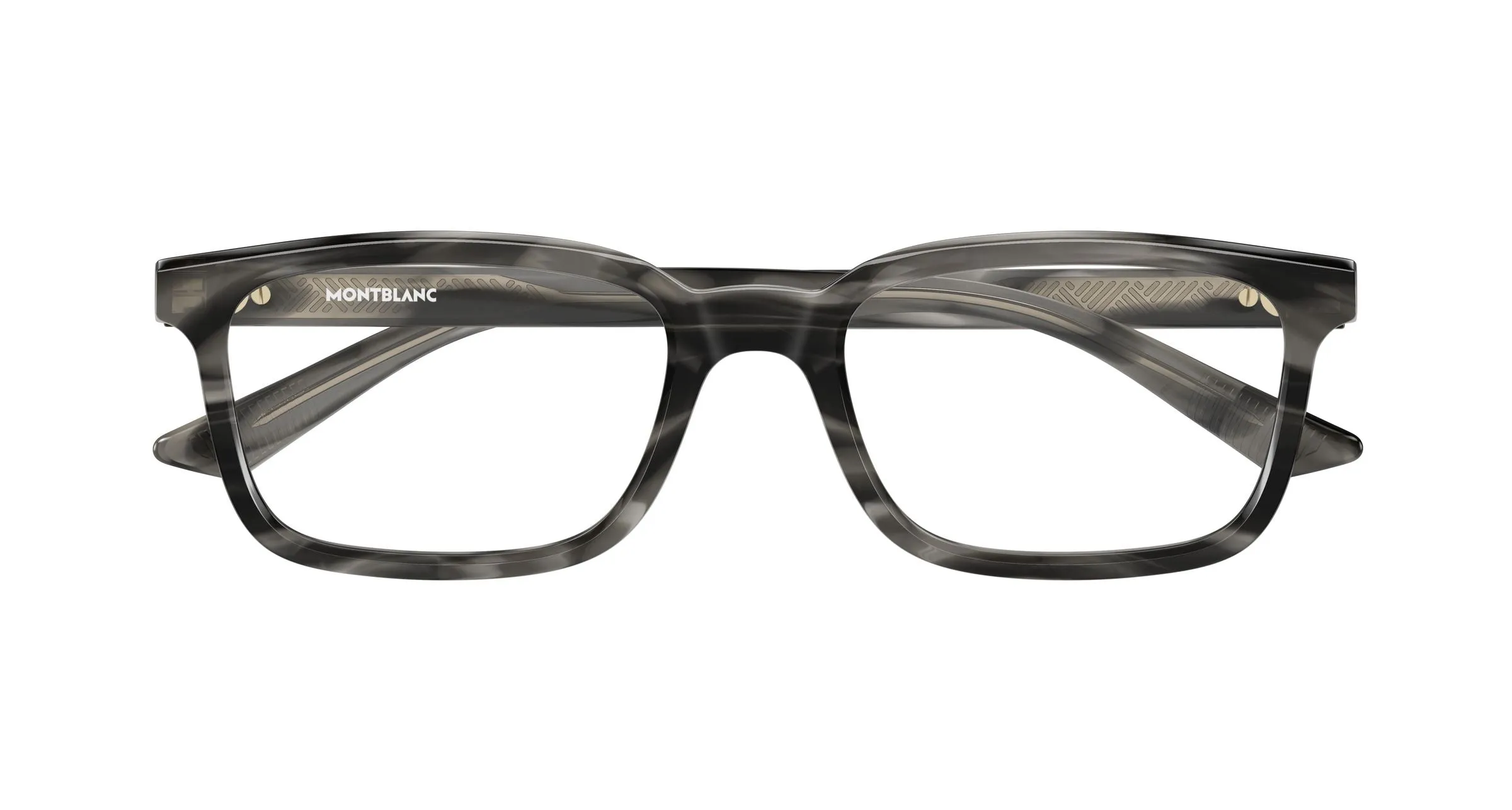 Montblanc MB0458OL 009 Montature da vista Acetato Grigio Trasparente Squadrata - immagine 2
