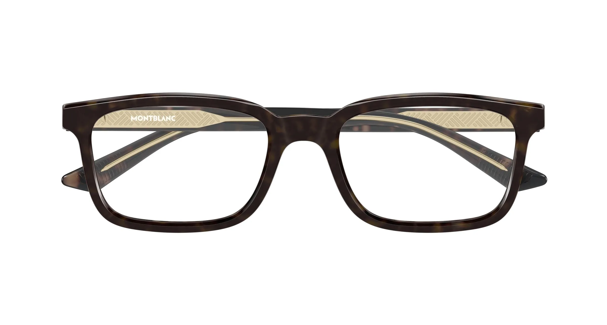Montblanc MB0458OL 008 Montature da vista Acetato Havana Trasparente Squadrata - immagine 2