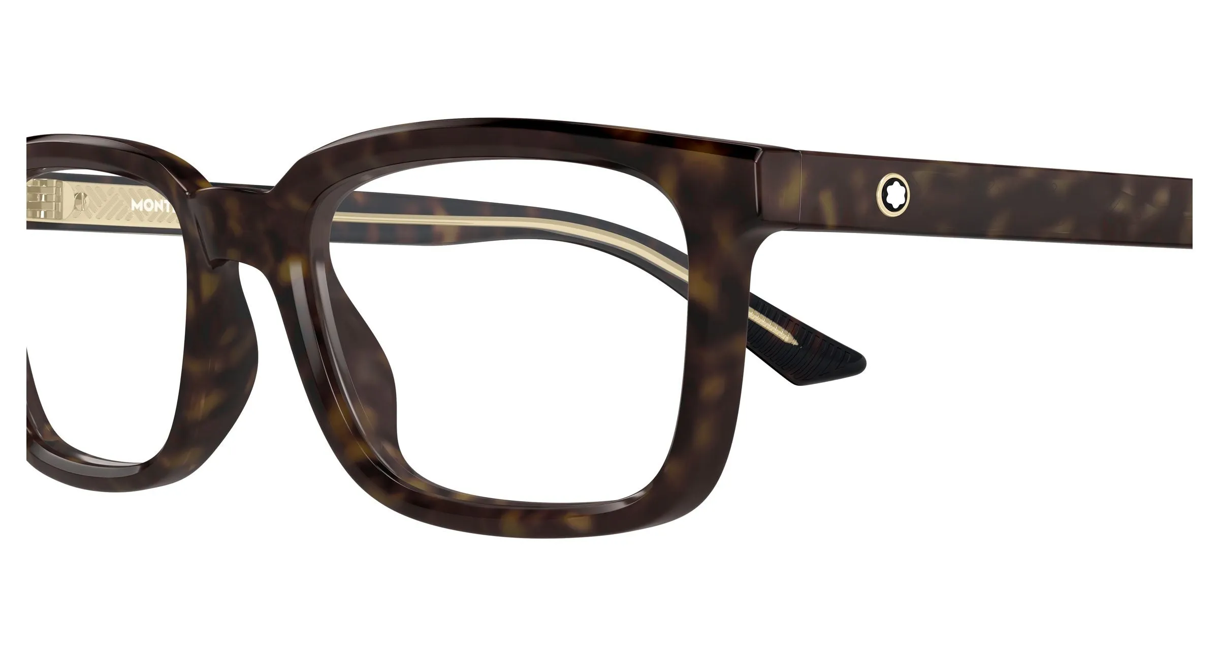 Montblanc MB0458OL 008 Montature da vista Acetato Havana Trasparente Squadrata - immagine 3