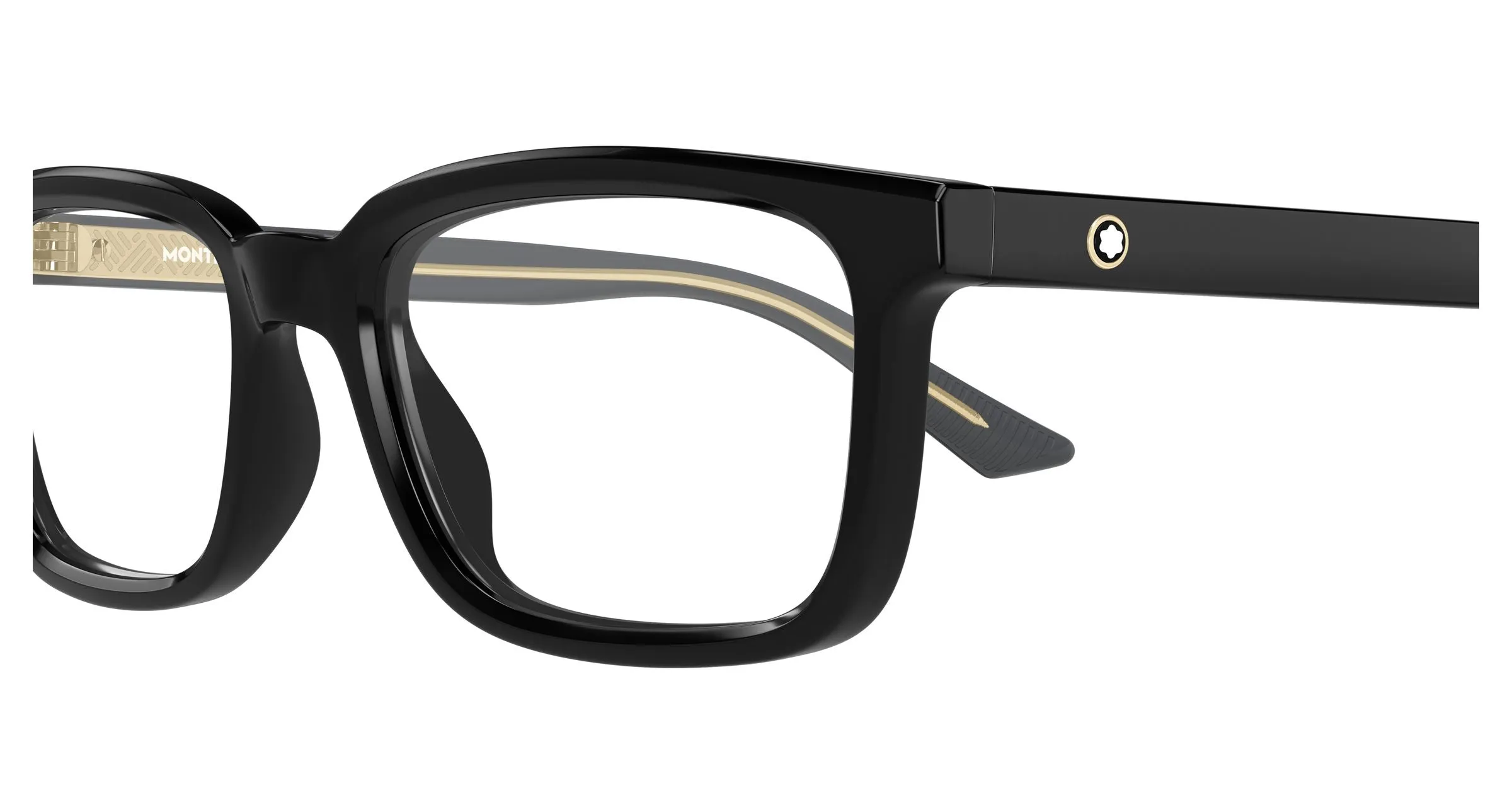 Montblanc MB0458OL 006 Montature da vista Acetato Nero Trasparente Squadrata - immagine 3