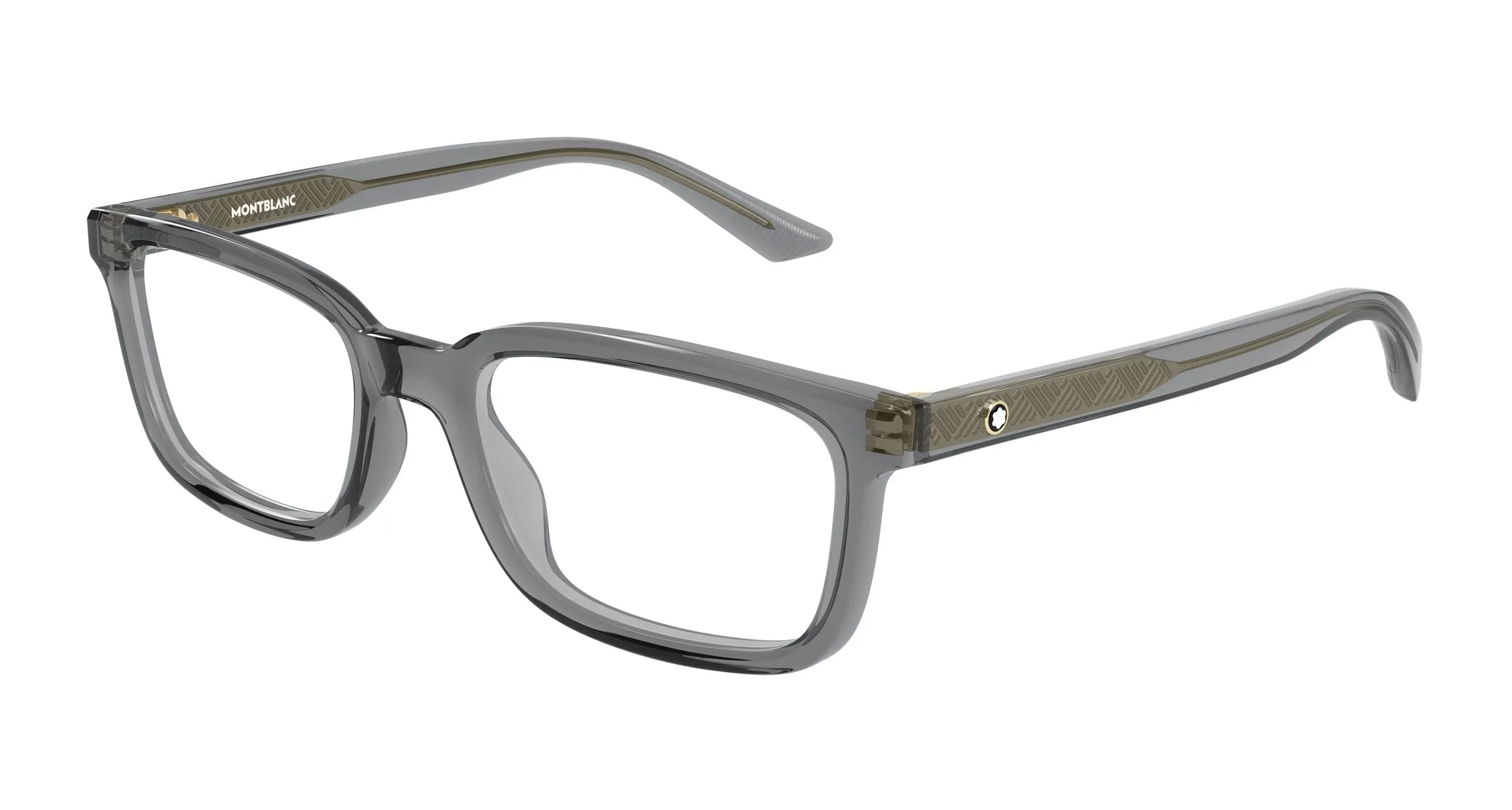 Montblanc MB0458OL 005 Montature da vista Acetato Grigio Trasparente Squadrata - immagine 1