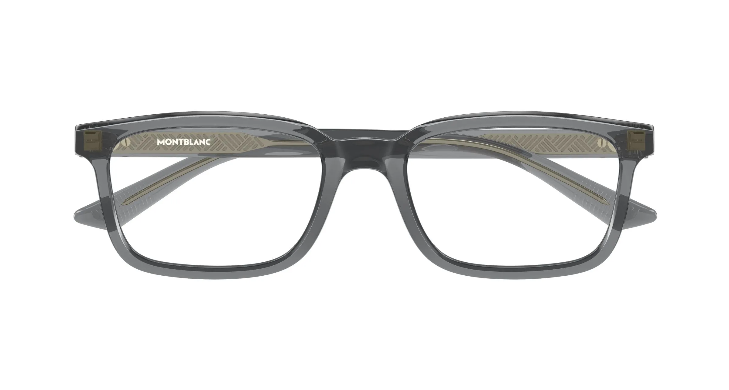 Montblanc MB0458OL 005 Montature da vista Acetato Grigio Trasparente Squadrata - immagine 2