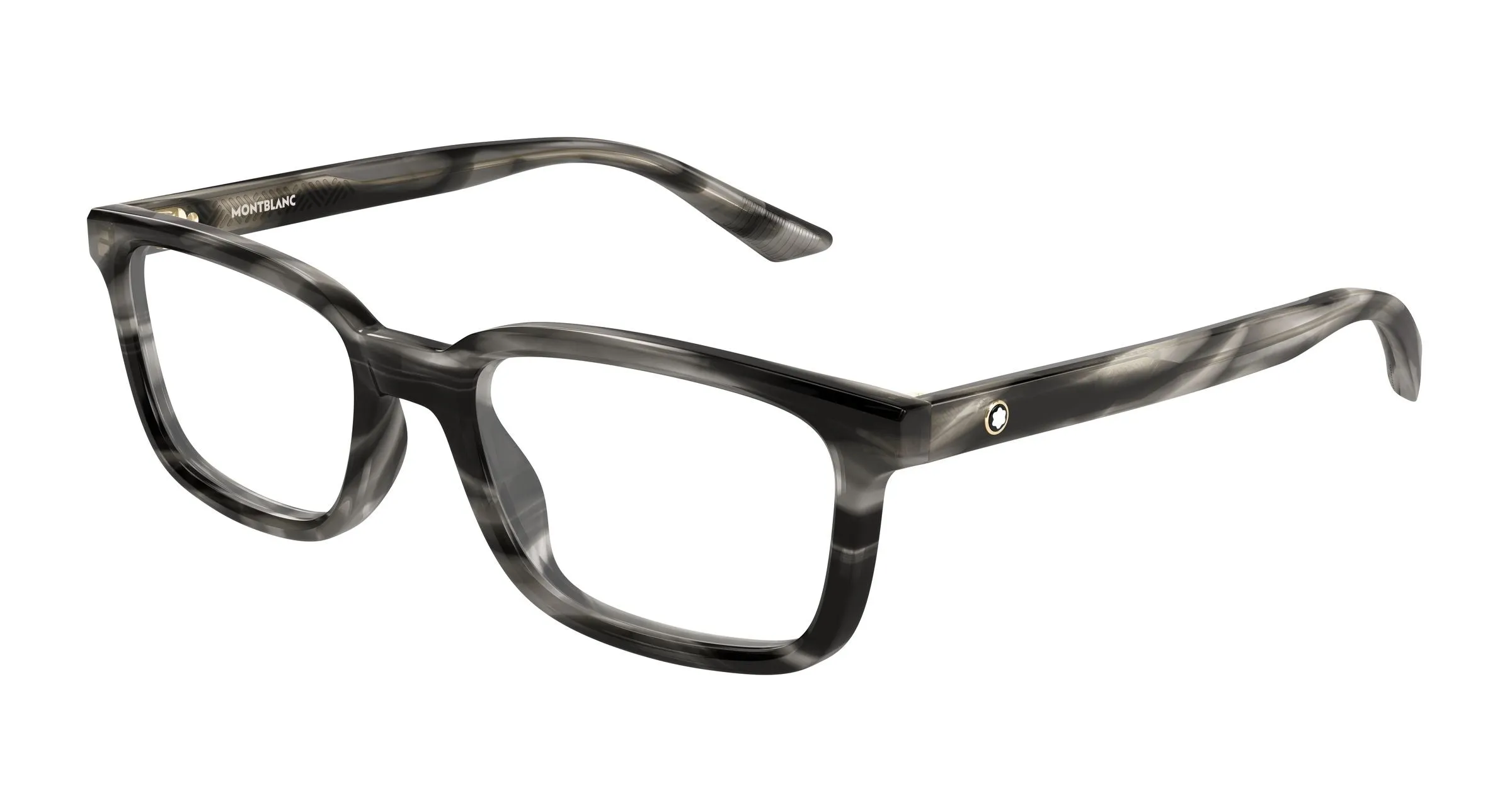 Montblanc MB0458OL 004 Montature da vista Acetato Grigio Trasparente Squadrata - immagine 1