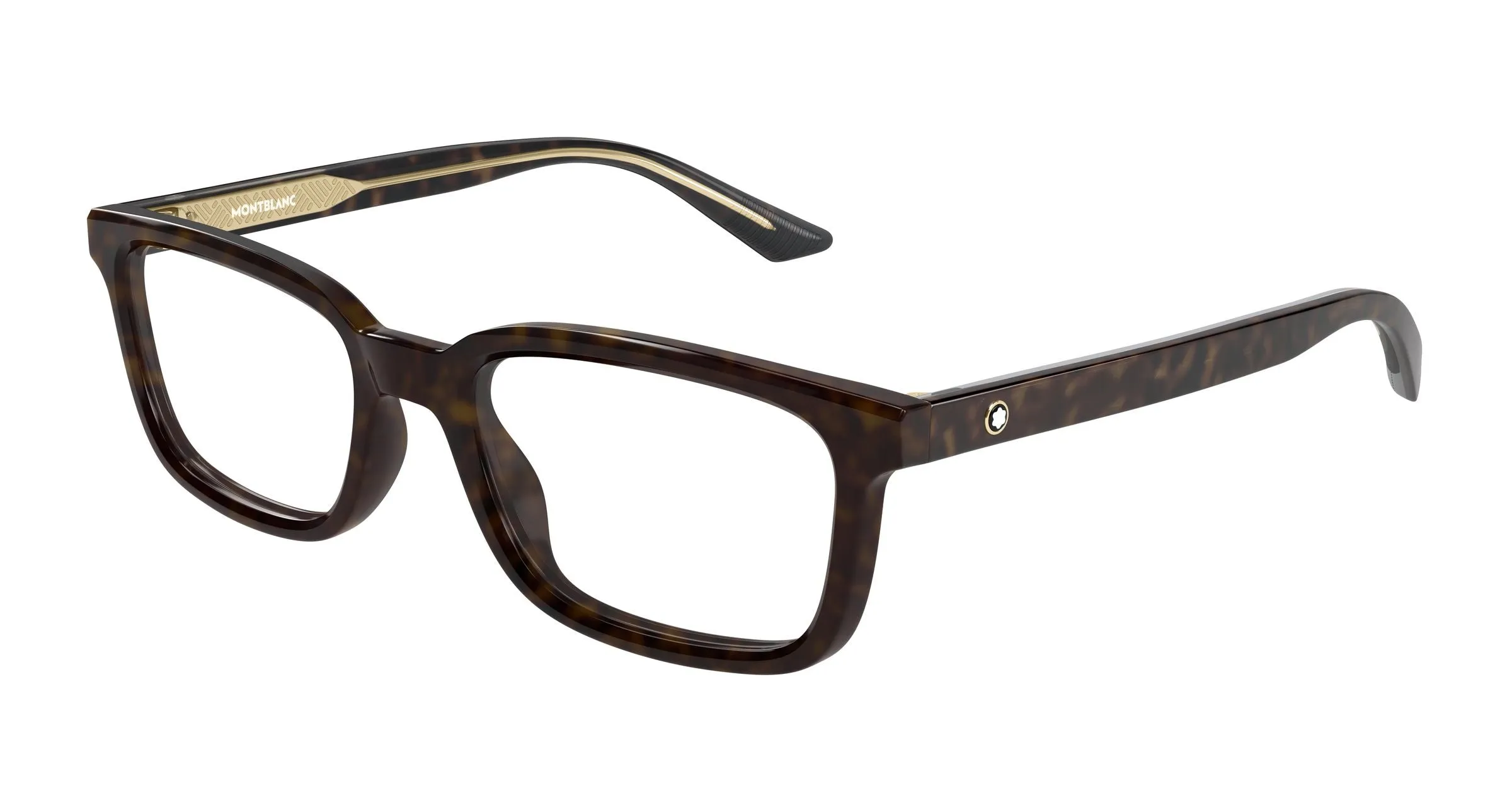 Montblanc MB0458OL 003 Montature da vista Acetato Havana Trasparente Squadrata - immagine 1