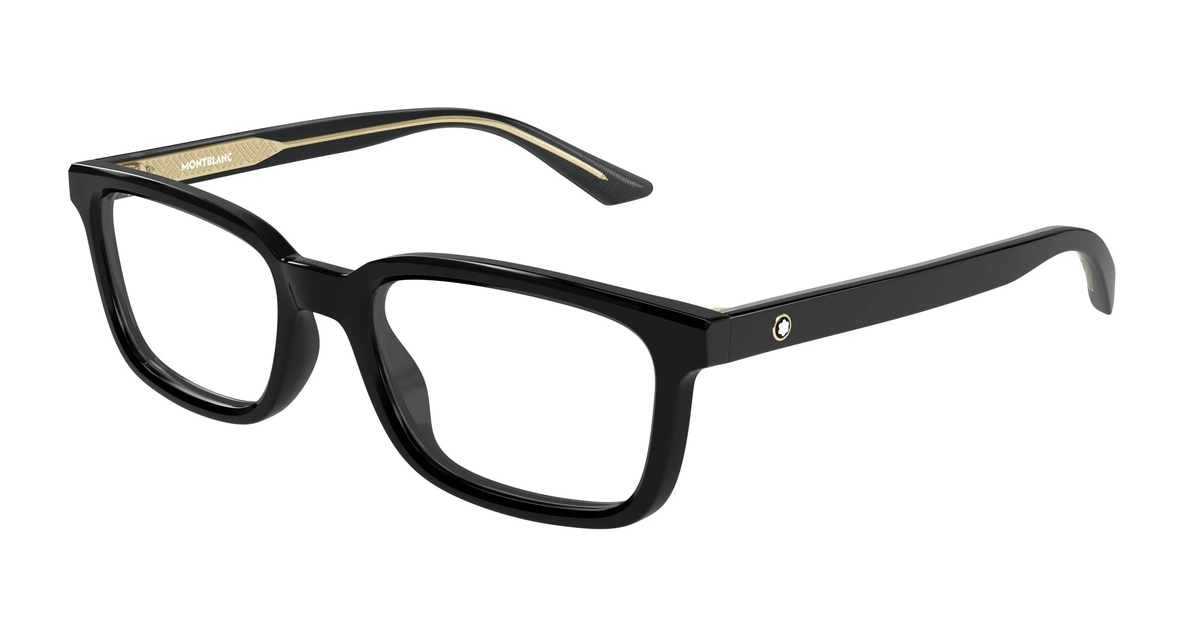 Montblanc MB0458OL 001 Montature da vista Acetato Nero Trasparente Squadrata - immagine 1