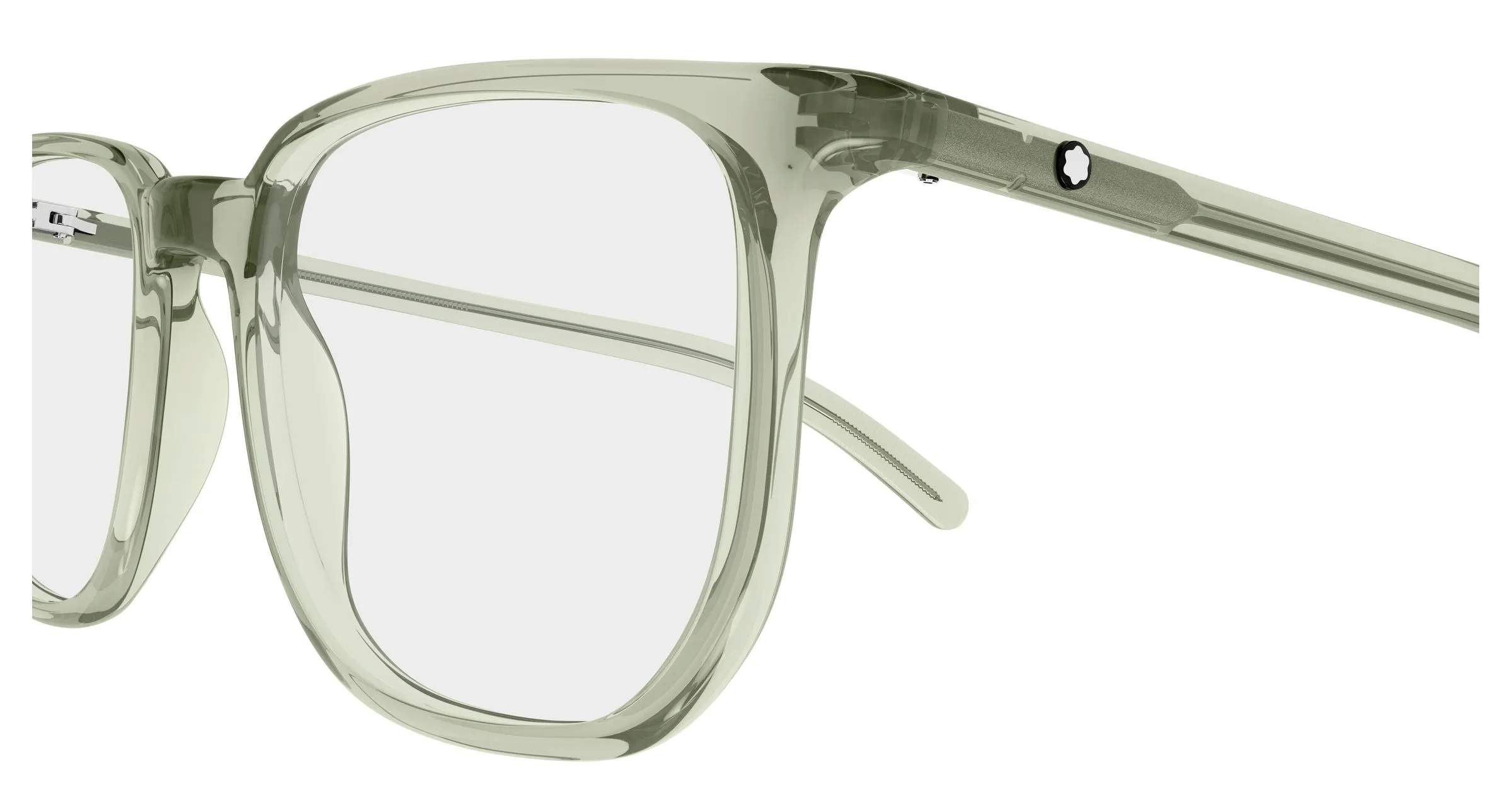 Montblanc MB0388O 005 Montature da vista Acetato Verde Trasparente Squadrata - immagine 3
