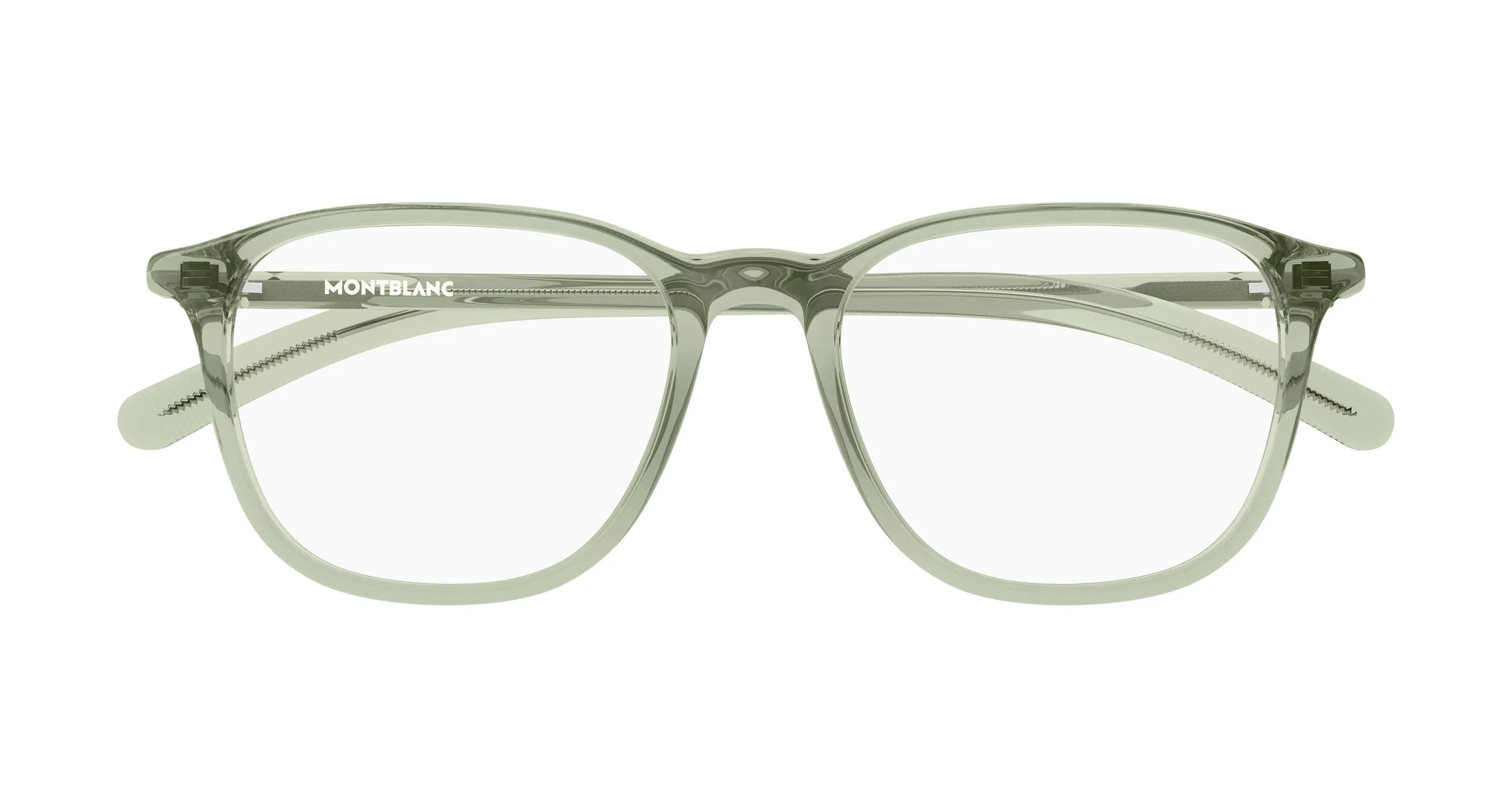 Montblanc MB0386O 005 Montature da vista Acetato Verde Trasparente Squadrata - immagine 2