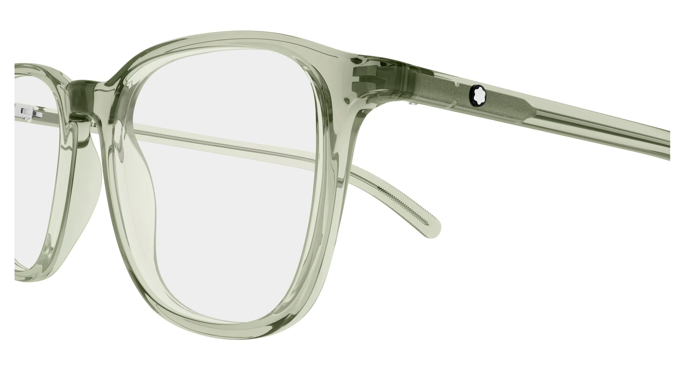 Montblanc MB0386O 005 Montature da vista Acetato Verde Trasparente Squadrata - immagine 3