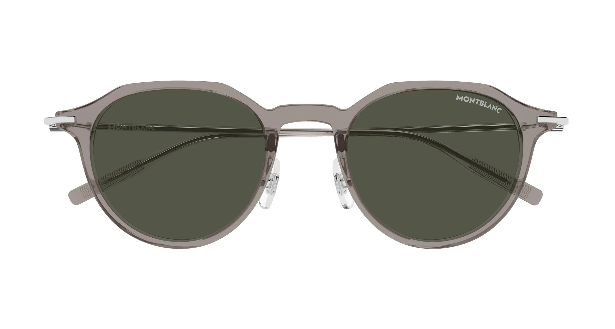 Montblanc MB0355S 010 Occhiali da sole Iniettato Grigio Fumo Rotonda Antiriflesso - immagine 2
