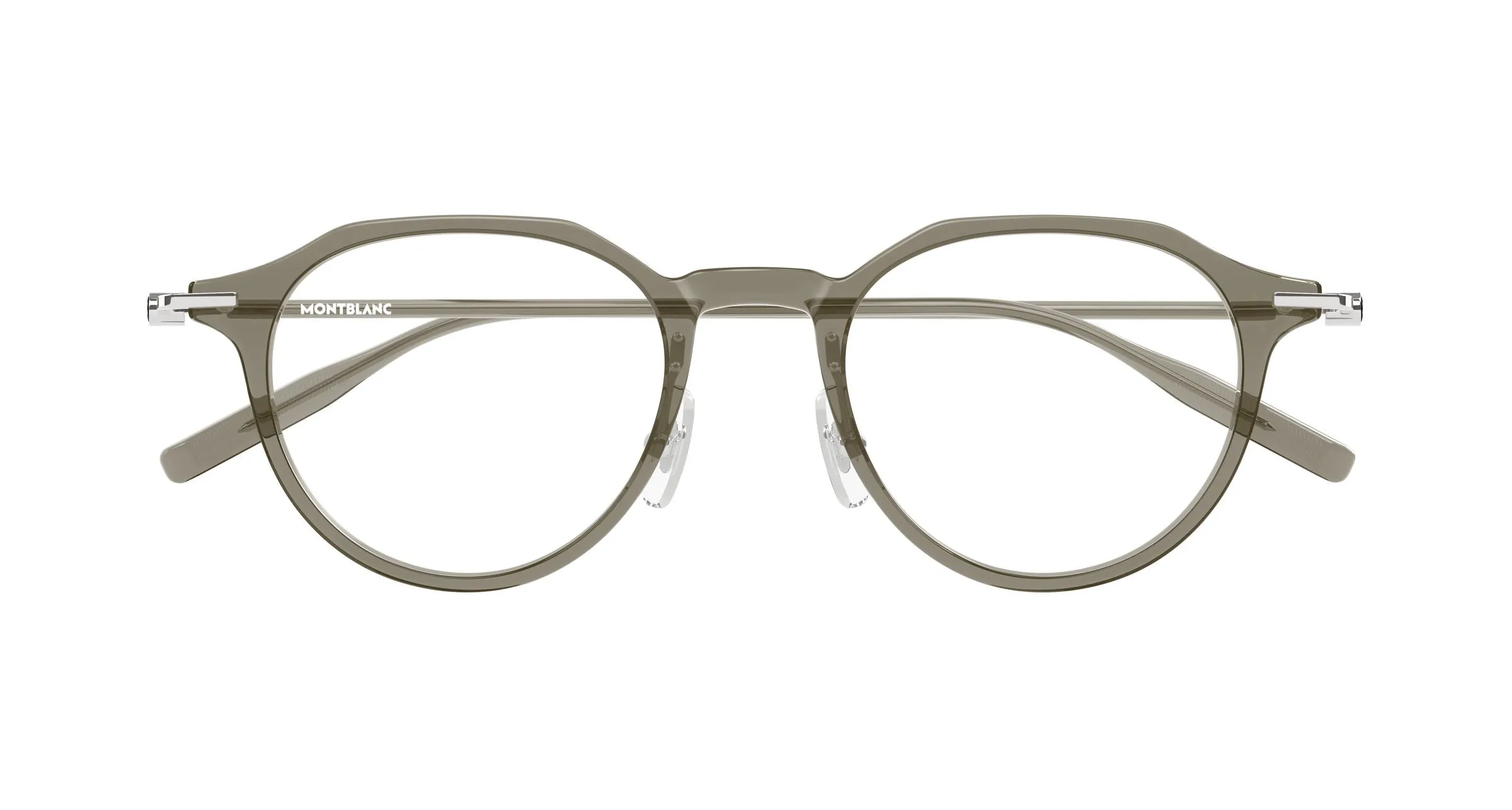 Montblanc MB0355O 006 Montature da vista Iniettato Marrone Trasparente Rotonda - immagine 2
