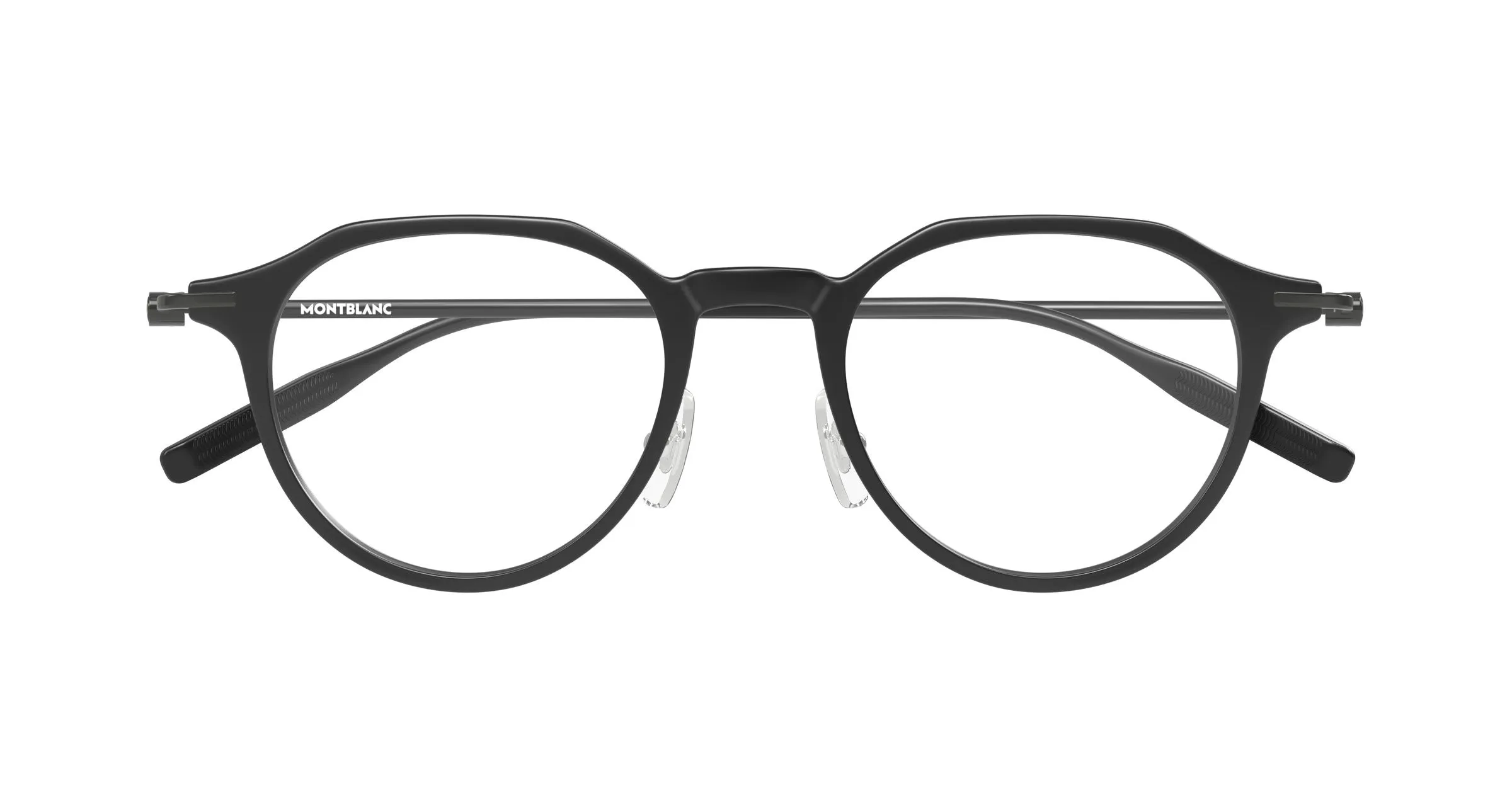 Montblanc MB0355O 005 Montature da vista Iniettato Nero Trasparente Rotonda - immagine 2