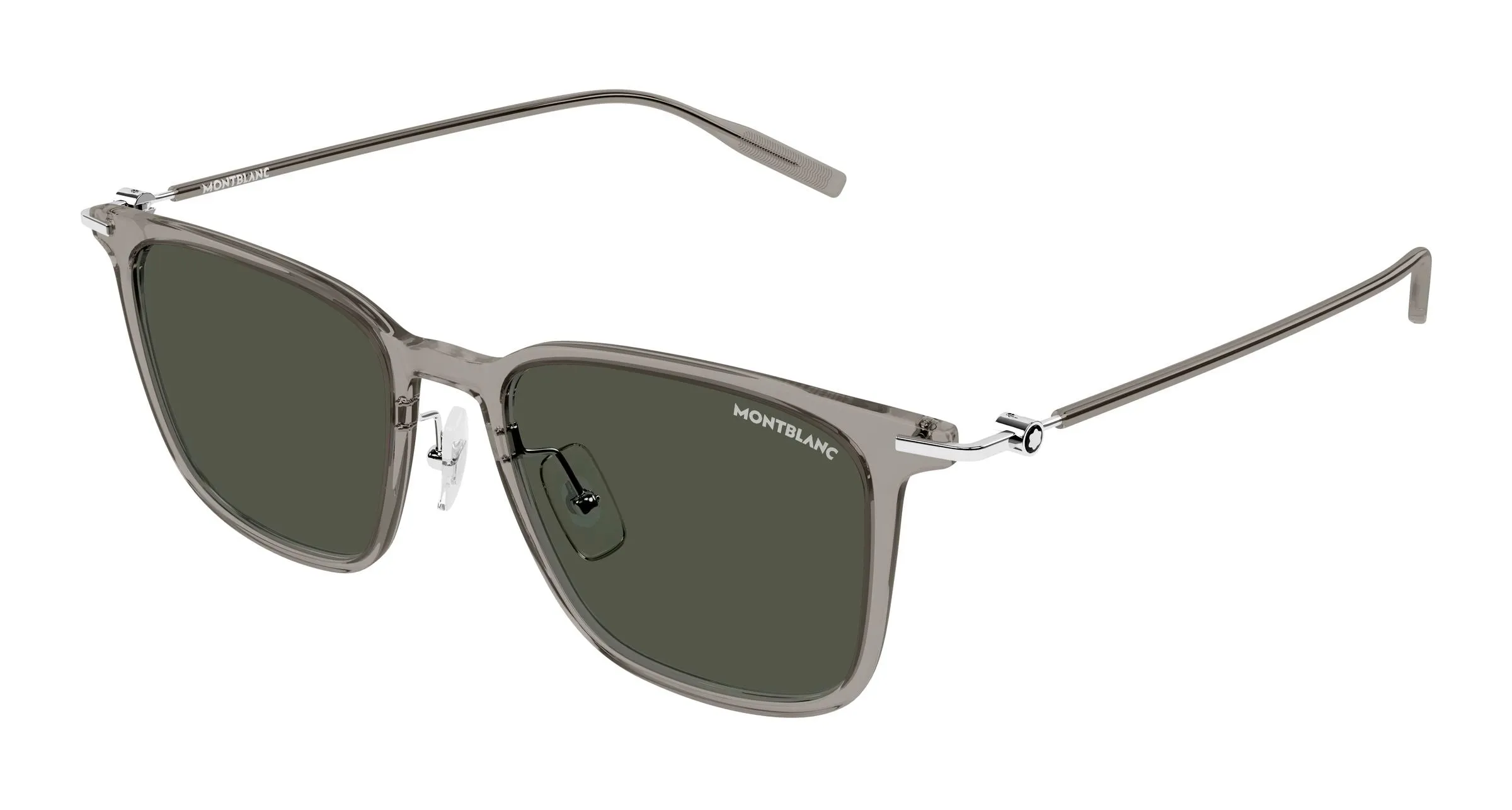 Montblanc MB0354S 007 Occhiali da sole Iniettato Grigio Fumo Squadrata Antiriflesso - immagine 1
