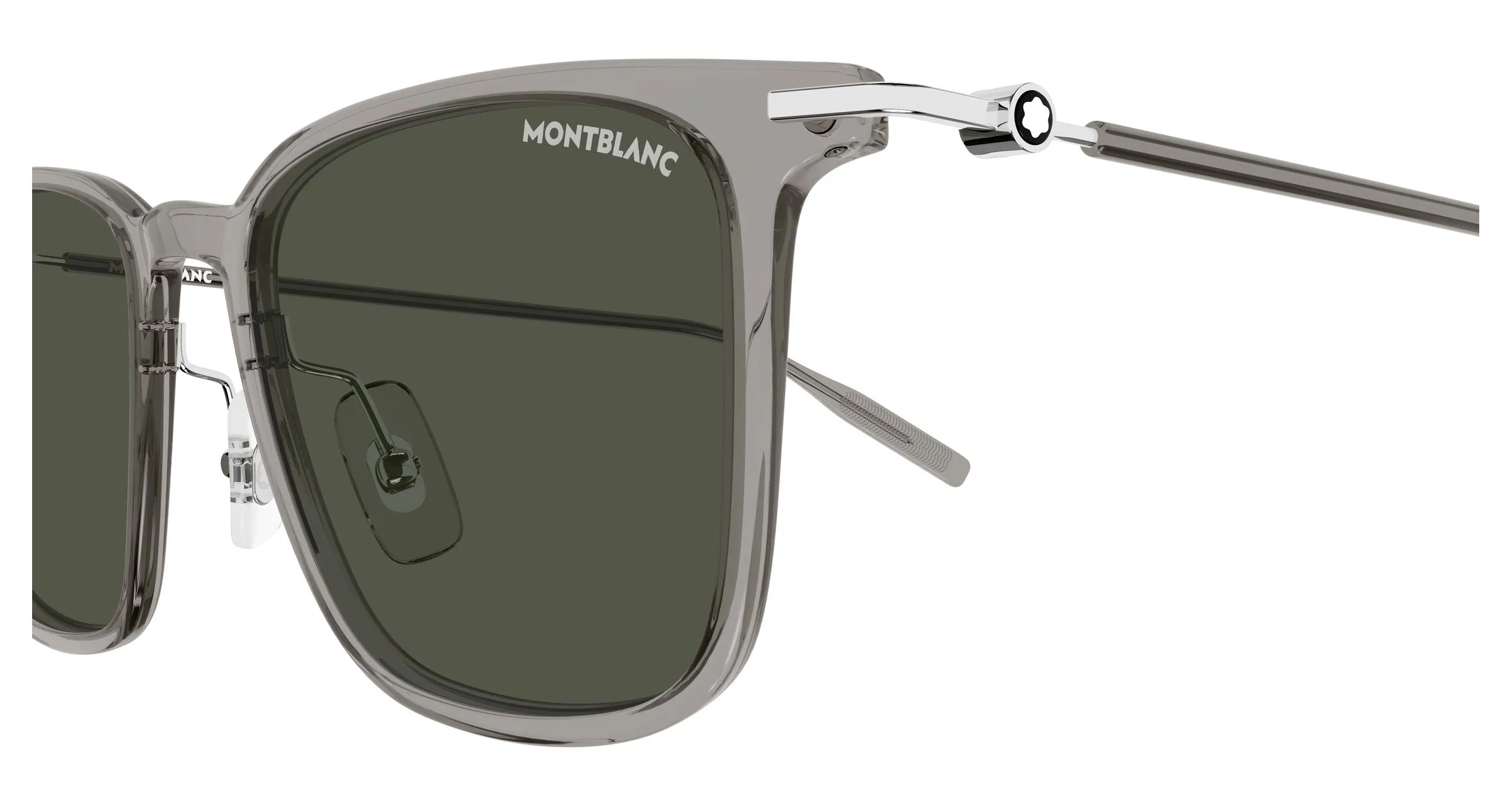 Montblanc MB0354S 007 Occhiali da sole Iniettato Grigio Fumo Squadrata Antiriflesso - immagine 3