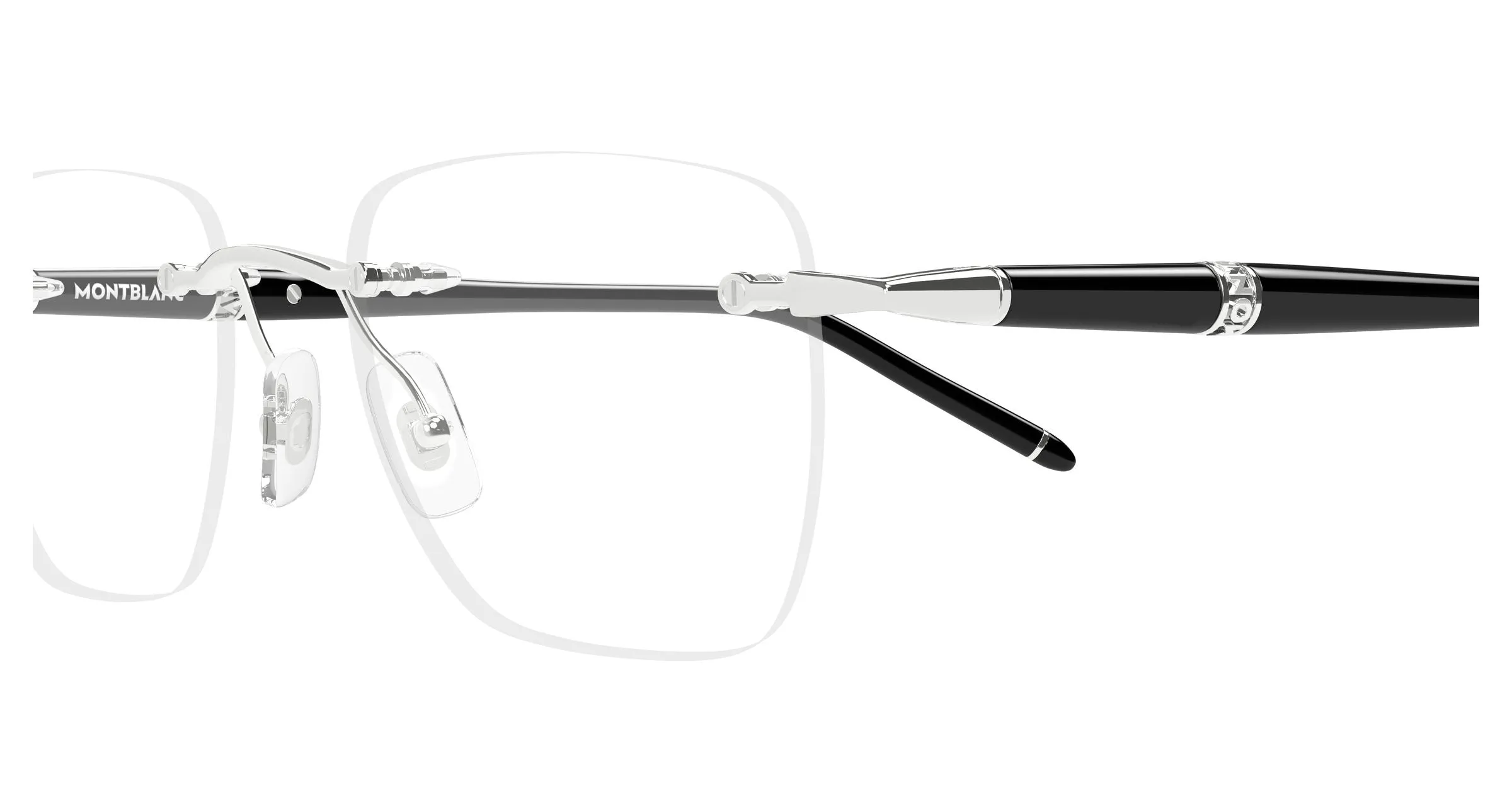 Montblanc MB0346O 004 Montature da vista Metallo Argento Trasparente Squadrata - immagine 3