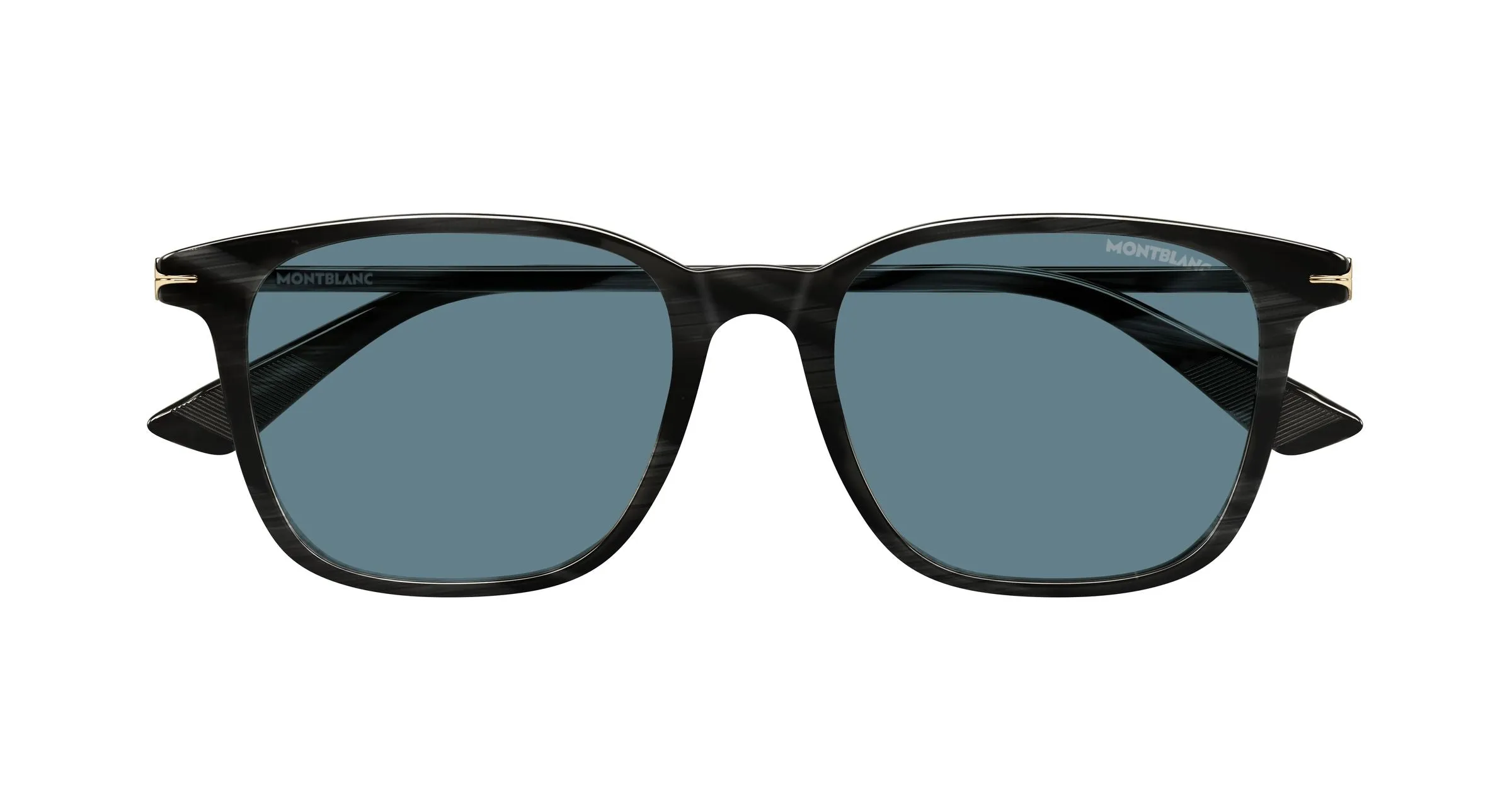 Montblanc MB0338S 006 Occhiali da sole Acetato Grigio Blu Squadrata Antiriflesso - immagine 2