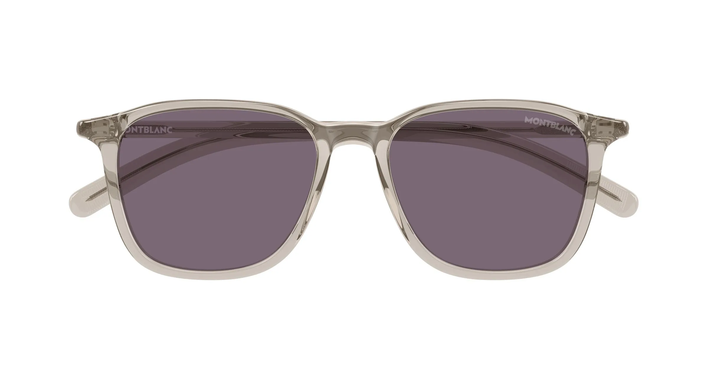 Montblanc MB0325S 006 Occhiali da sole Acetato Beige Fumo Rotonda - immagine 2