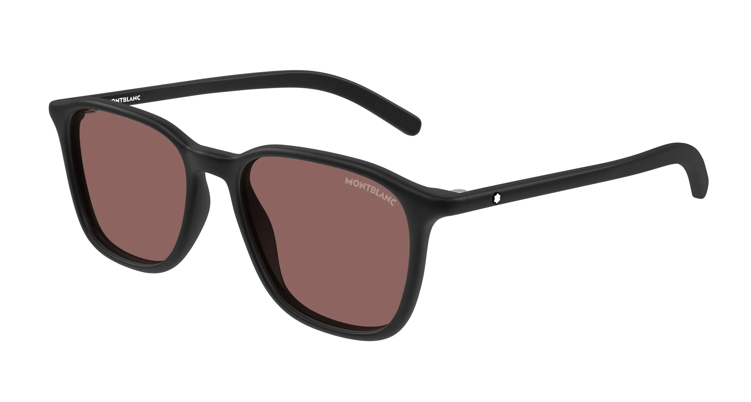 Montblanc MB0325S 005 Occhiali da sole Acetato Nero Rosso Rotonda Antiriflesso - immagine 1