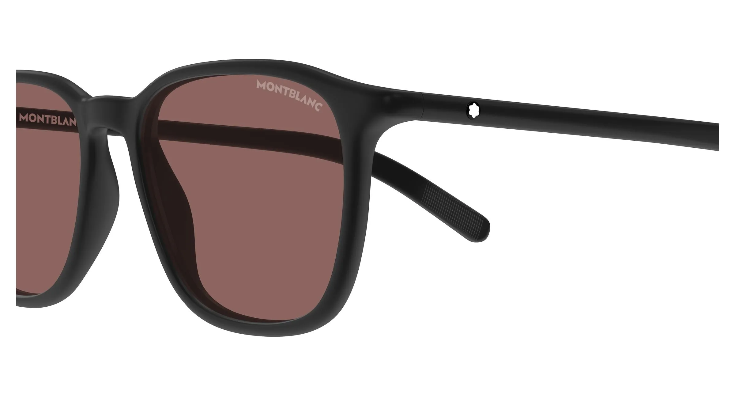 Montblanc MB0325S 005 Occhiali da sole Acetato Nero Rosso Rotonda Antiriflesso - immagine 3