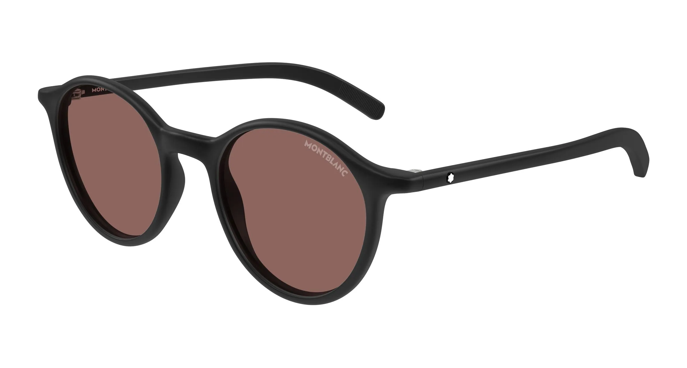 Montblanc MB0324S 006 Occhiali da sole Acetato Nero Rosso Rotonda Antiriflesso - immagine 1