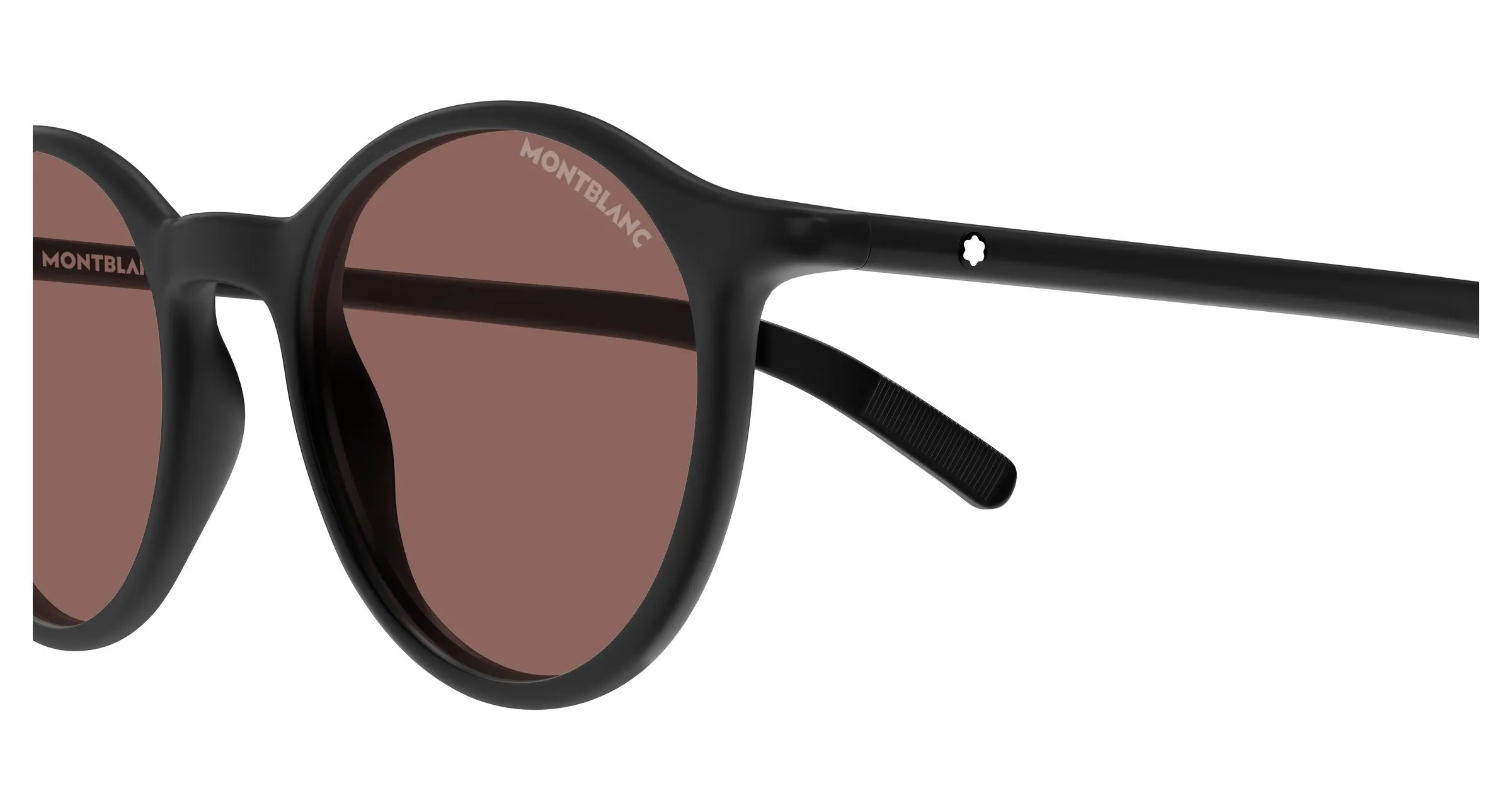 Montblanc MB0324S 006 Occhiali da sole Acetato Nero Rosso Rotonda Antiriflesso - immagine 3