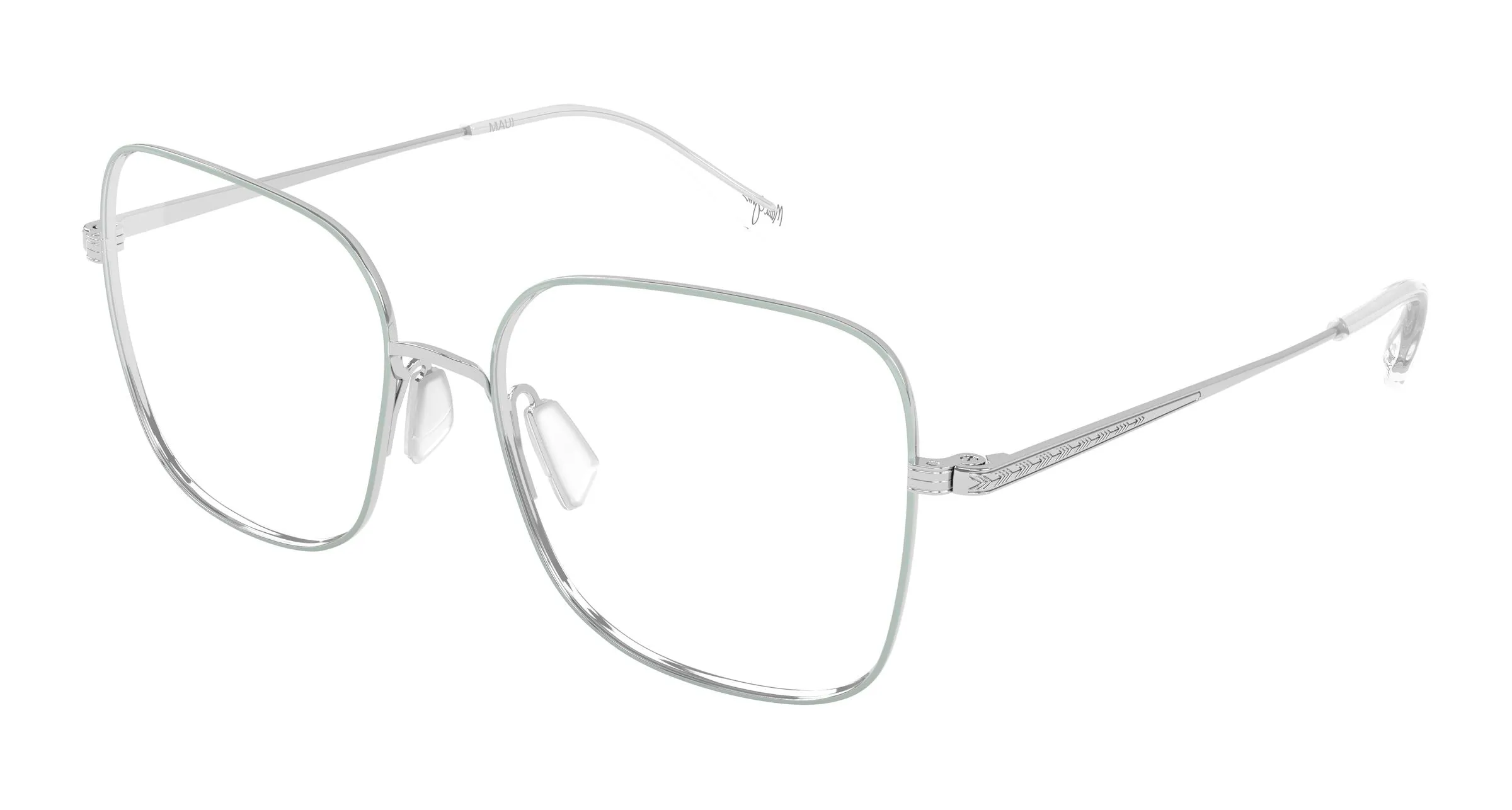 Maui Jim MJ2186O 004 Montature da vista Titanio Argento Trasparente Squadrata - immagine 1