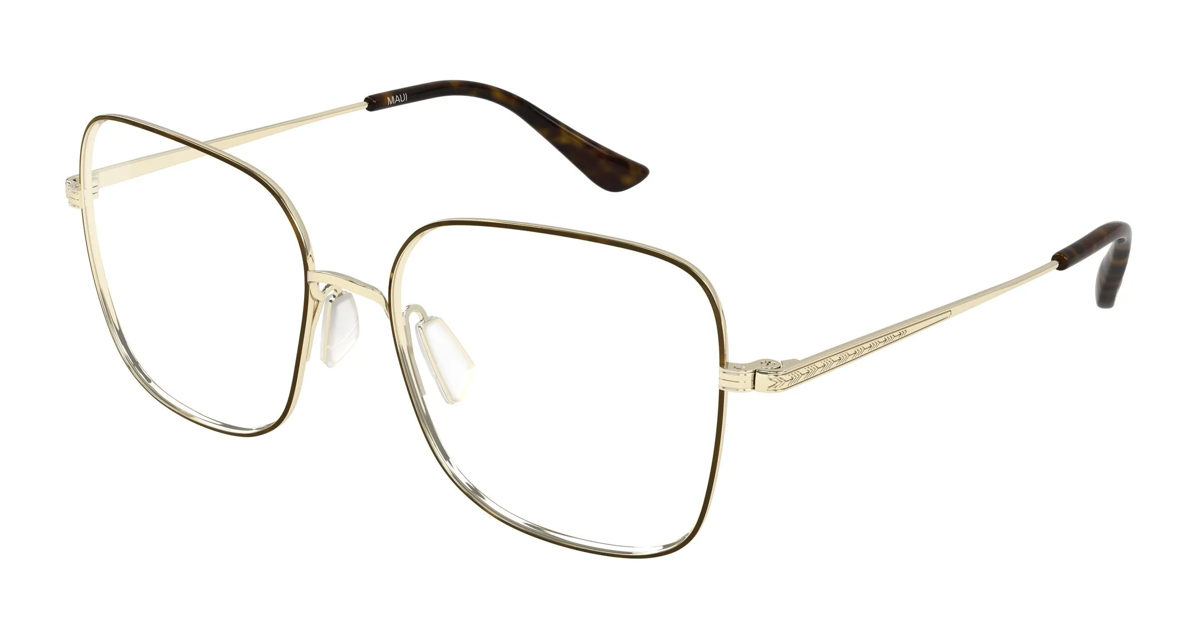 Maui Jim MJ2186O 003 Montature da vista Titanio Oro Trasparente Squadrata - immagine 1