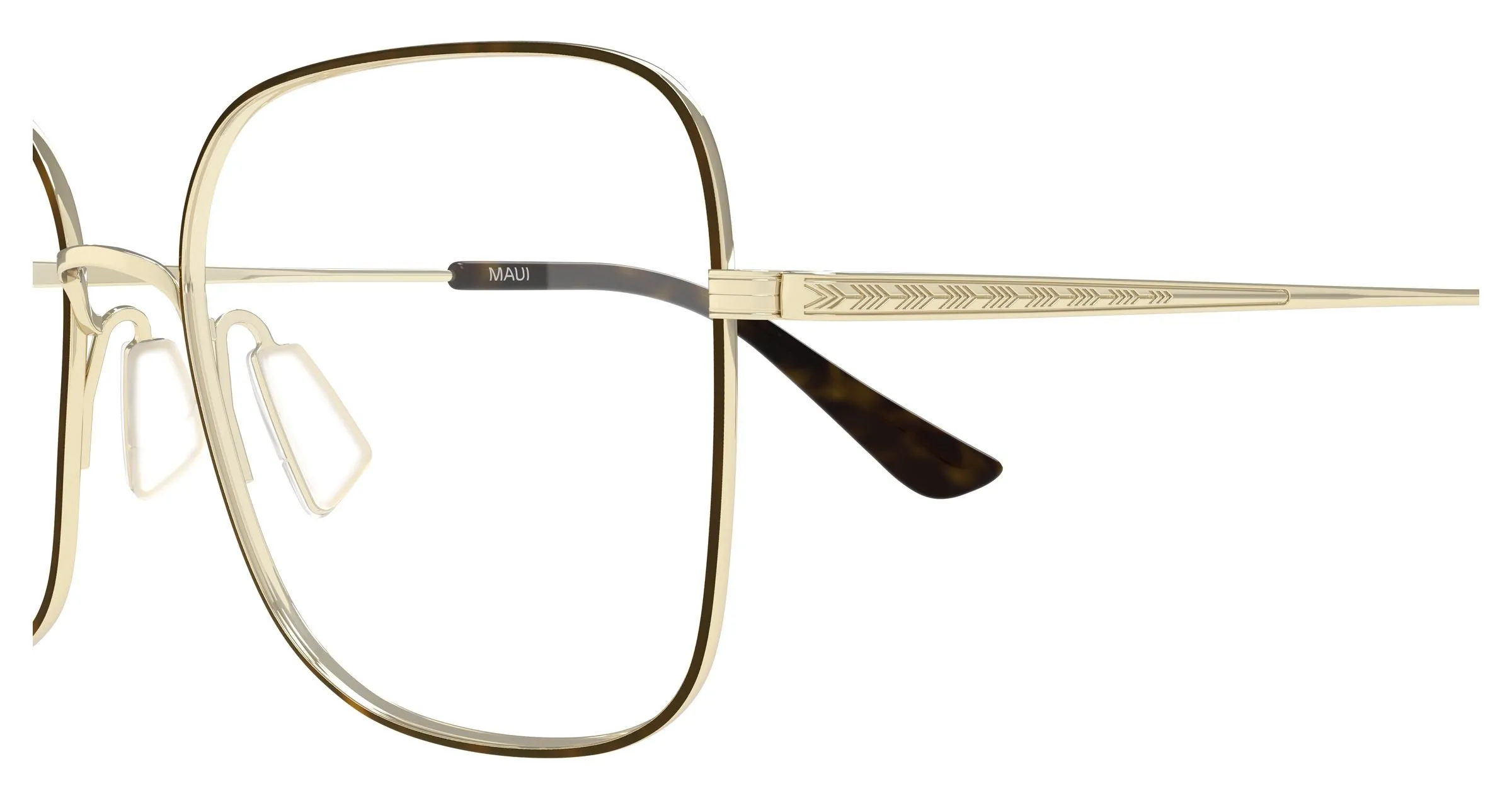 Maui Jim MJ2186O 003 Montature da vista Titanio Oro Trasparente Squadrata - immagine 3