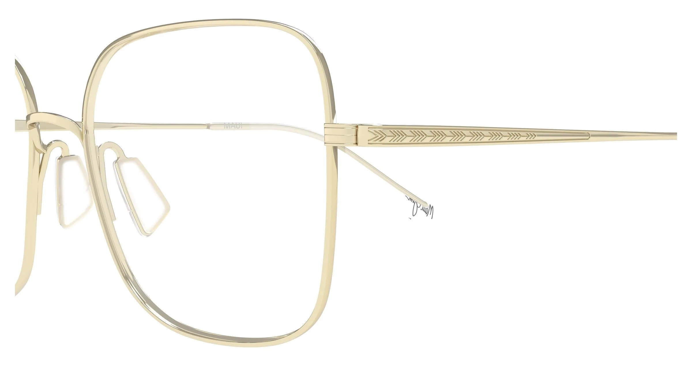 Maui Jim MJ2186O 001 Montature da vista Titanio Oro Trasparente Squadrata - immagine 3