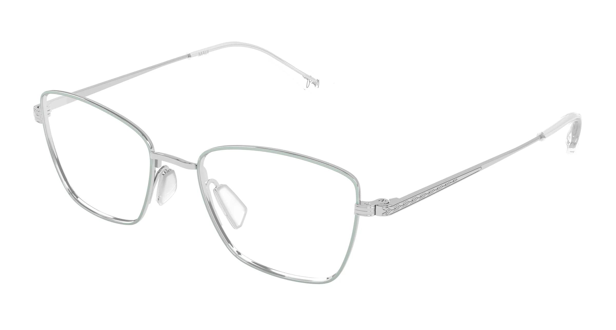 Maui Jim MJ2185O 004 Montature da vista Titanio Argento Trasparente Cat Eye - immagine 1