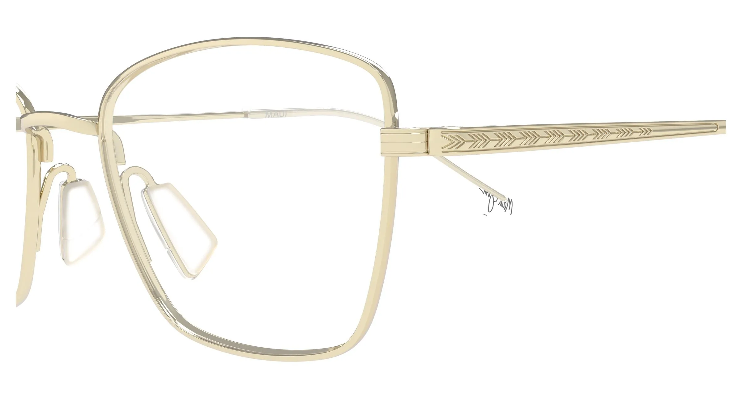 Maui Jim MJ2185O 001 Montature da vista Titanio Oro Trasparente Cat Eye - immagine 3