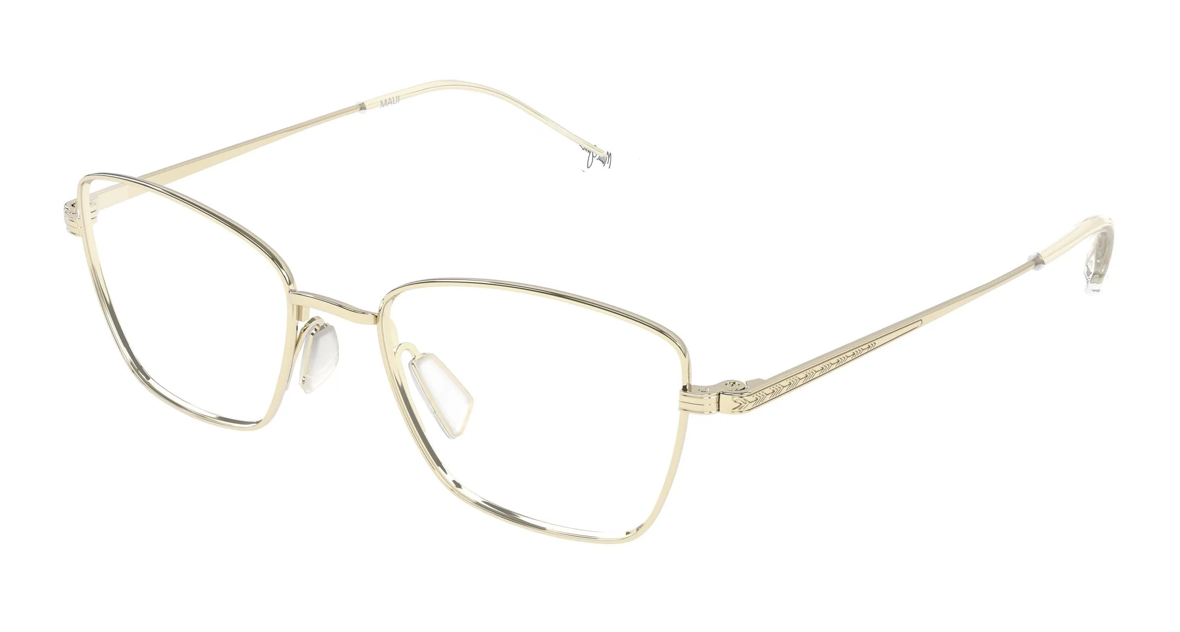 Maui Jim MJ2184O 001 Montature da vista Titanio Oro Trasparente Cat Eye - immagine 1