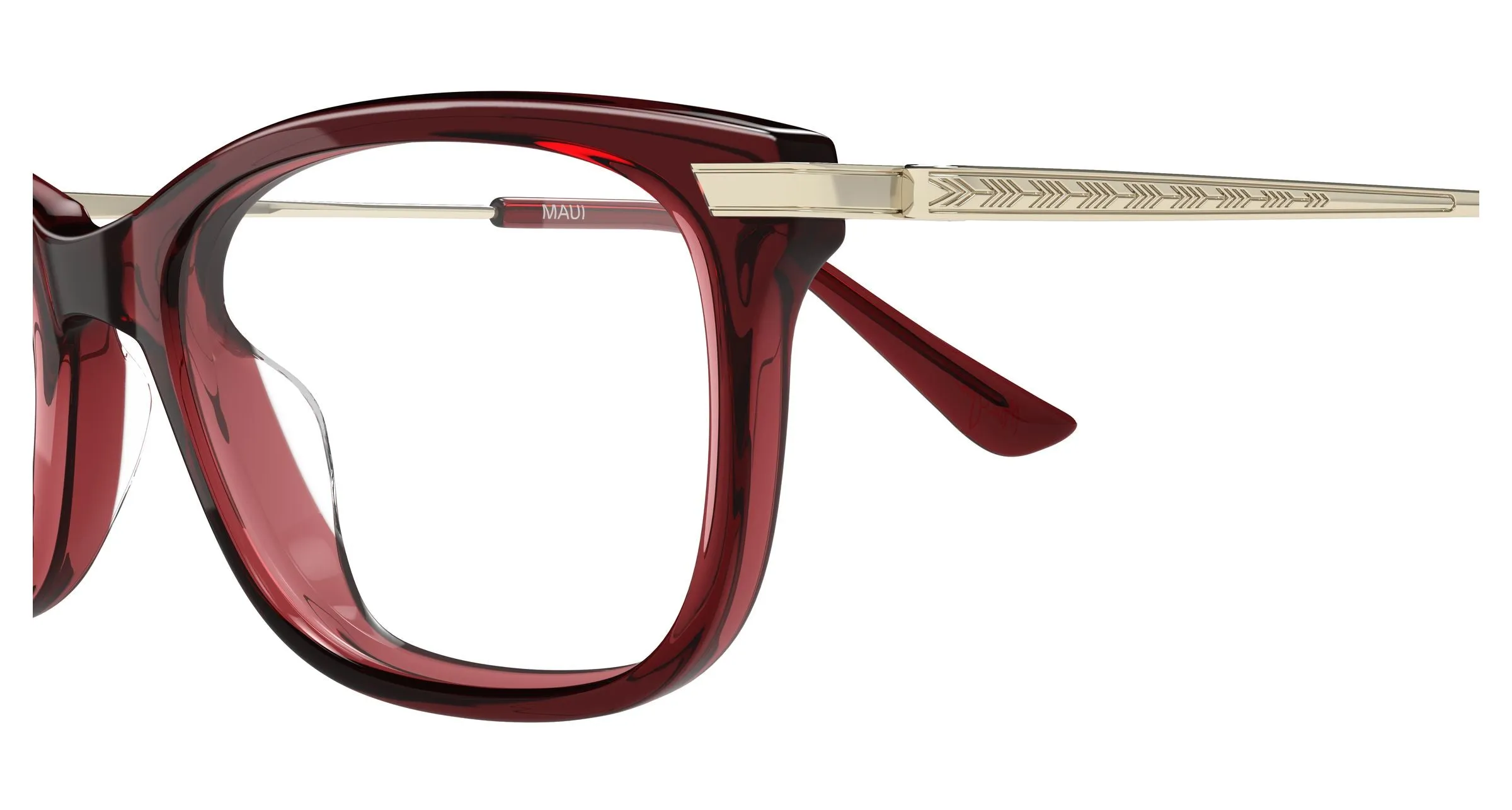 Maui Jim MJ2183O 002 Montature da vista Acetato Rosso Trasparente Squadrata - immagine 3