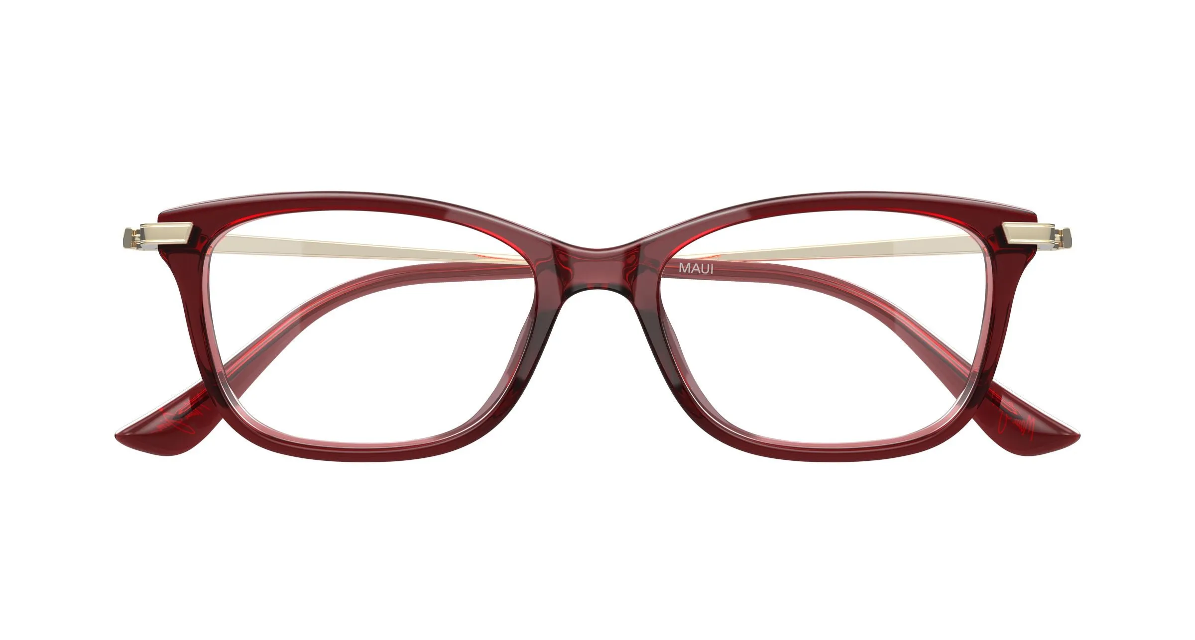 Maui Jim MJ2182O 002 Montature da vista Acetato Rosso Trasparente Squadrata - immagine 2