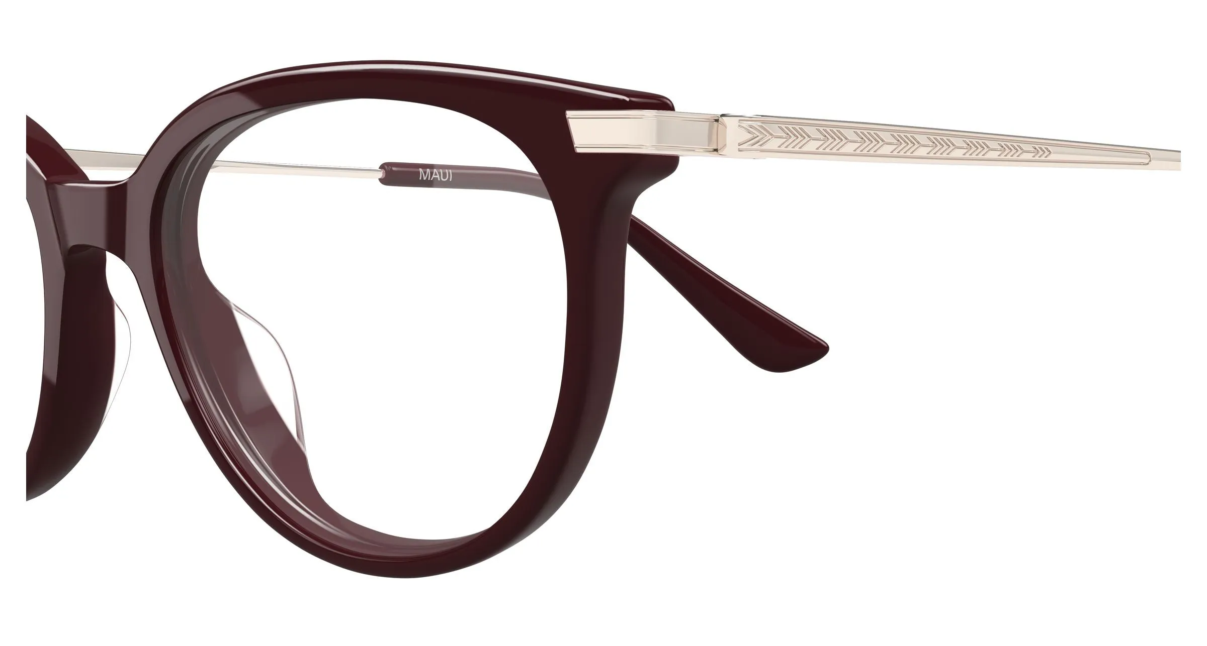 Maui Jim MJ2181O 002 Montature da vista Acetato Bordeaux Trasparente Cat Eye - immagine 3