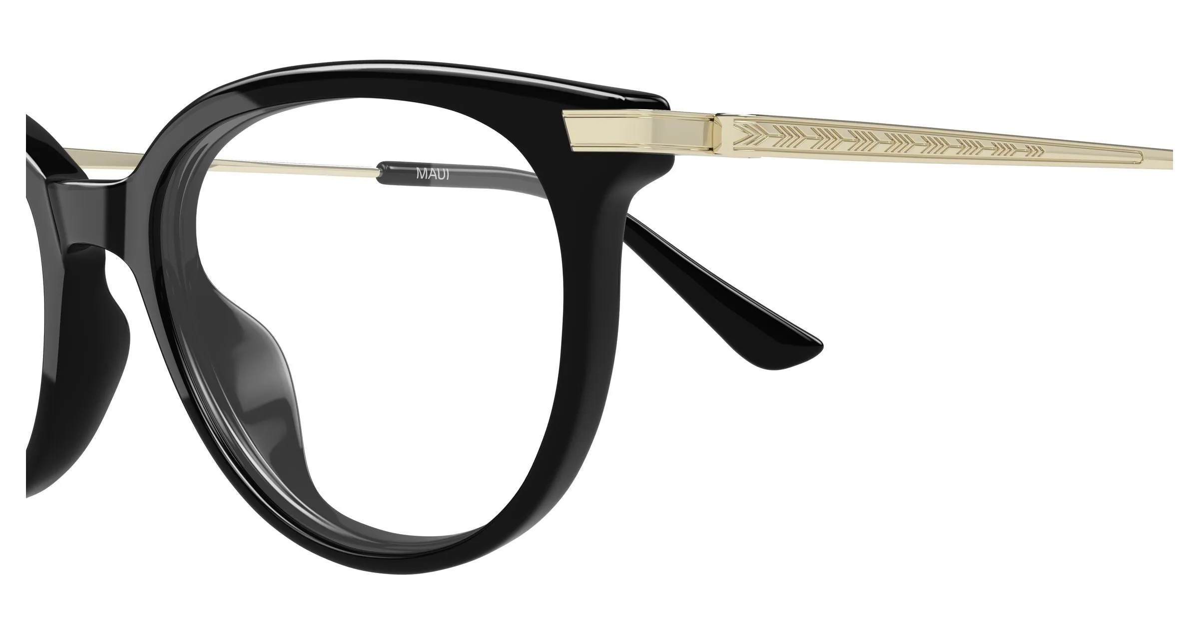 Maui Jim MJ2181O 001 Montature da vista Acetato Nero Trasparente Cat Eye - immagine 3
