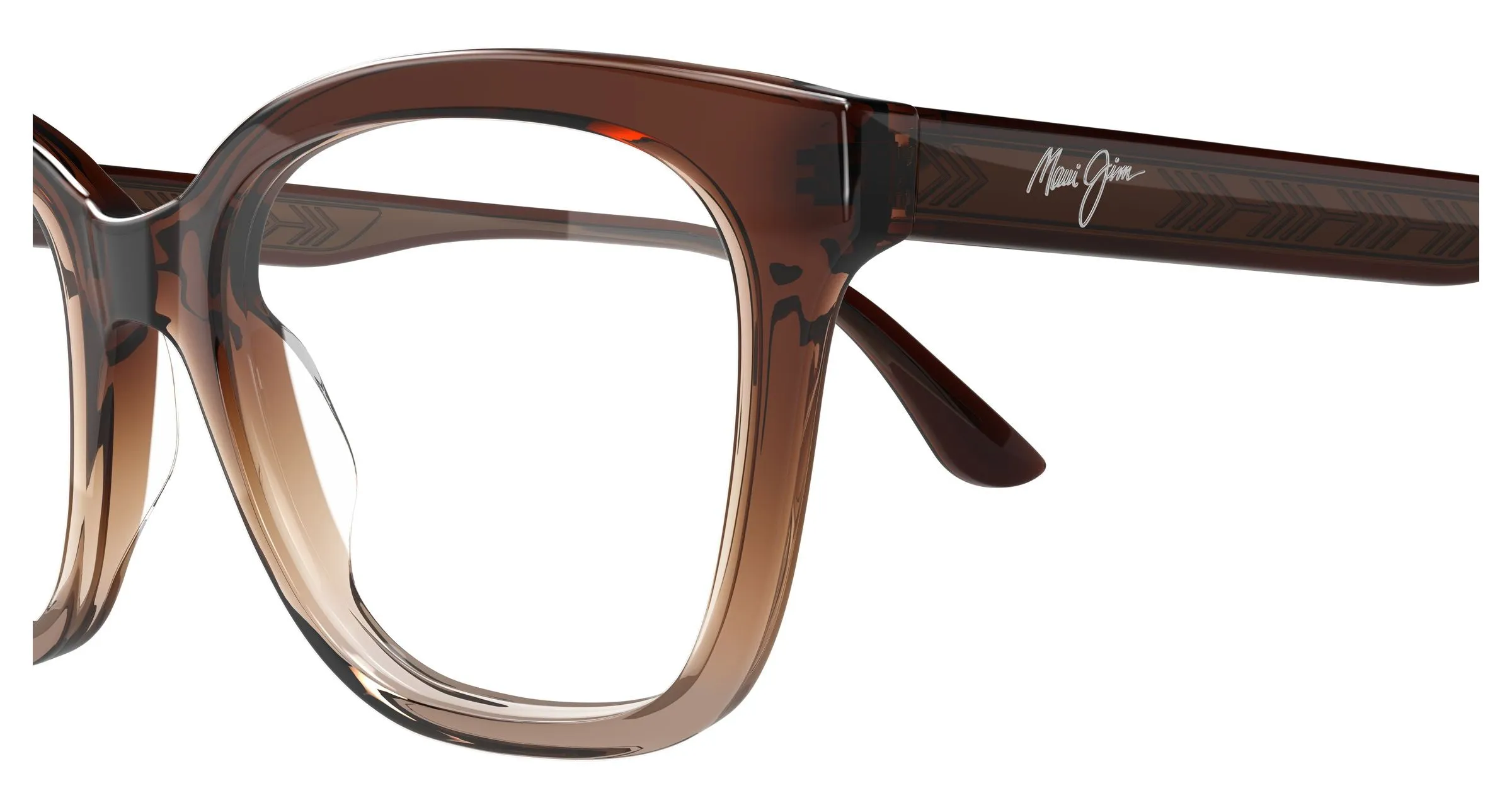 Maui Jim MJ2180O 004 Montature da vista Acetato Marrone Trasparente Cat Eye - immagine 3