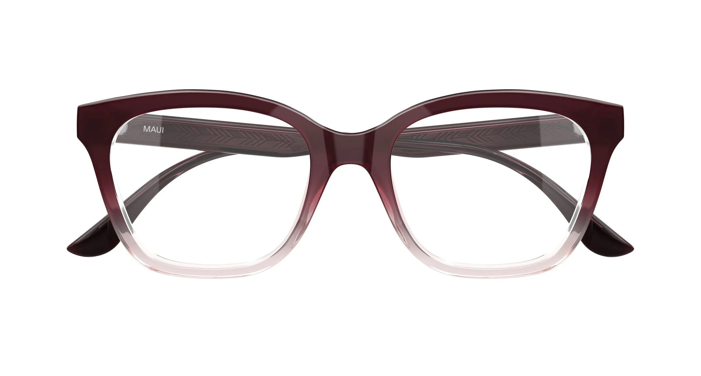 Maui Jim MJ2180O 003 Montature da vista Acetato Bordeaux Trasparente Cat Eye - immagine 2