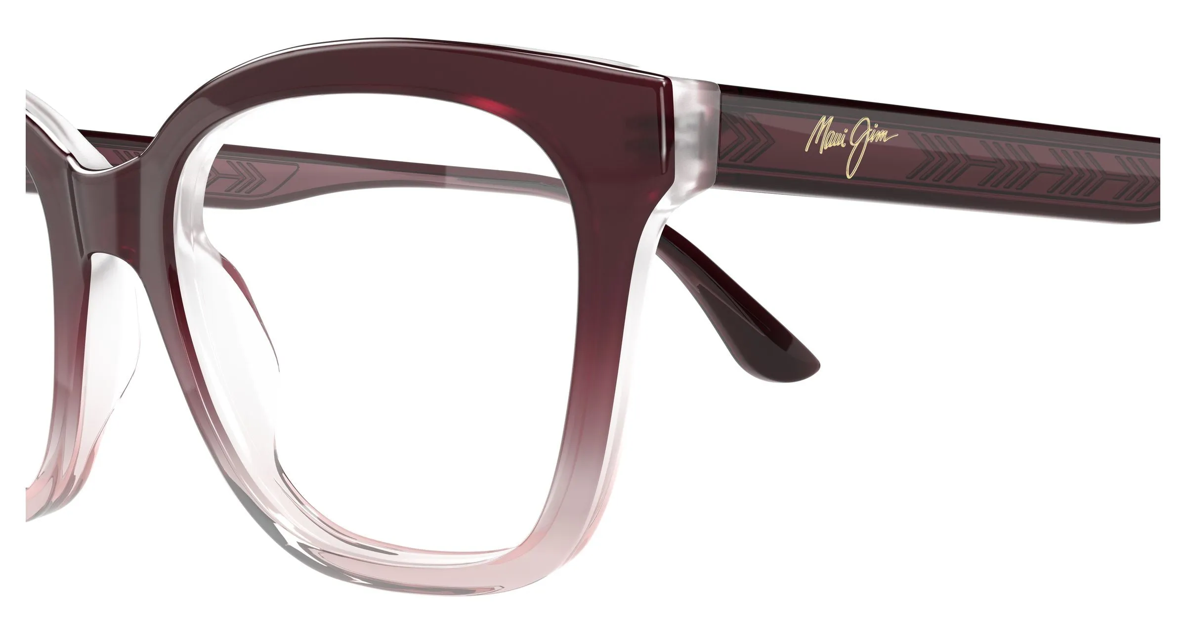 Maui Jim MJ2180O 003 Montature da vista Acetato Bordeaux Trasparente Cat Eye - immagine 3