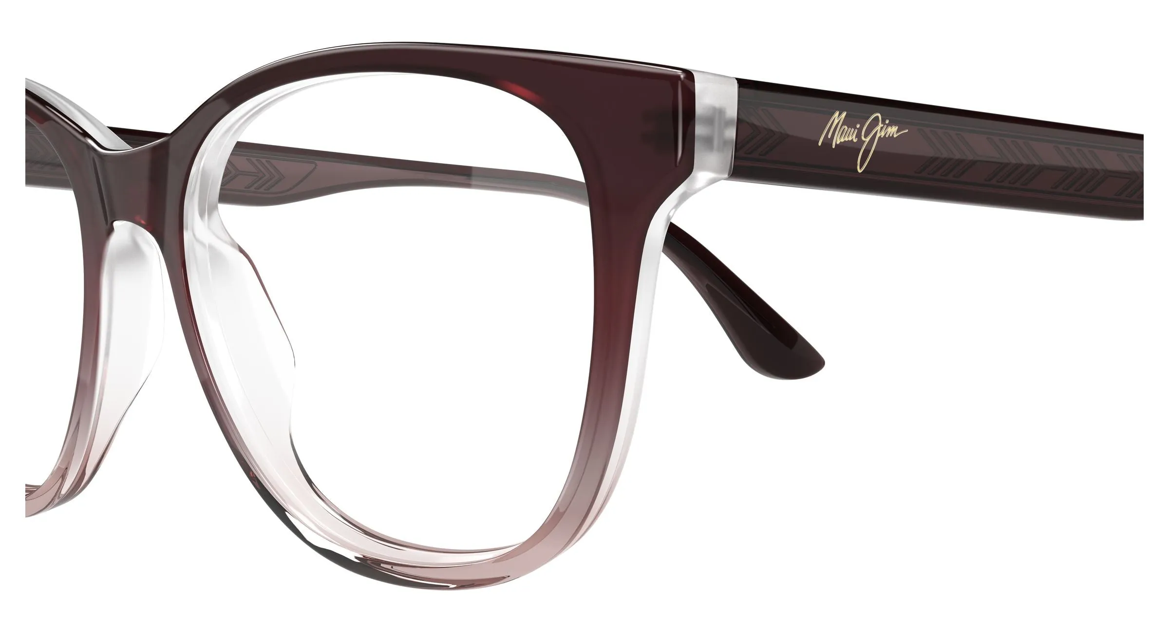 Maui Jim MJ2179O 004 Montature da vista Acetato Bordeaux Trasparente Cat Eye - immagine 3