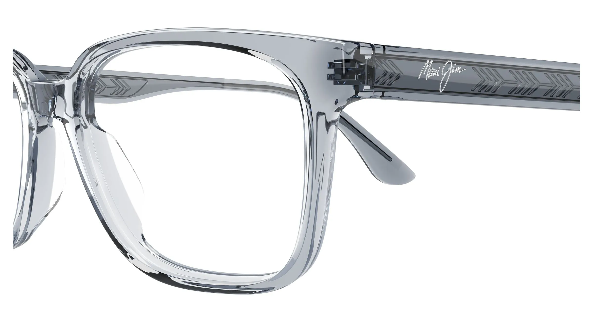 Maui Jim MJ2178O 001 Montature da vista Acetato Grigio Trasparente Squadrata - immagine 3